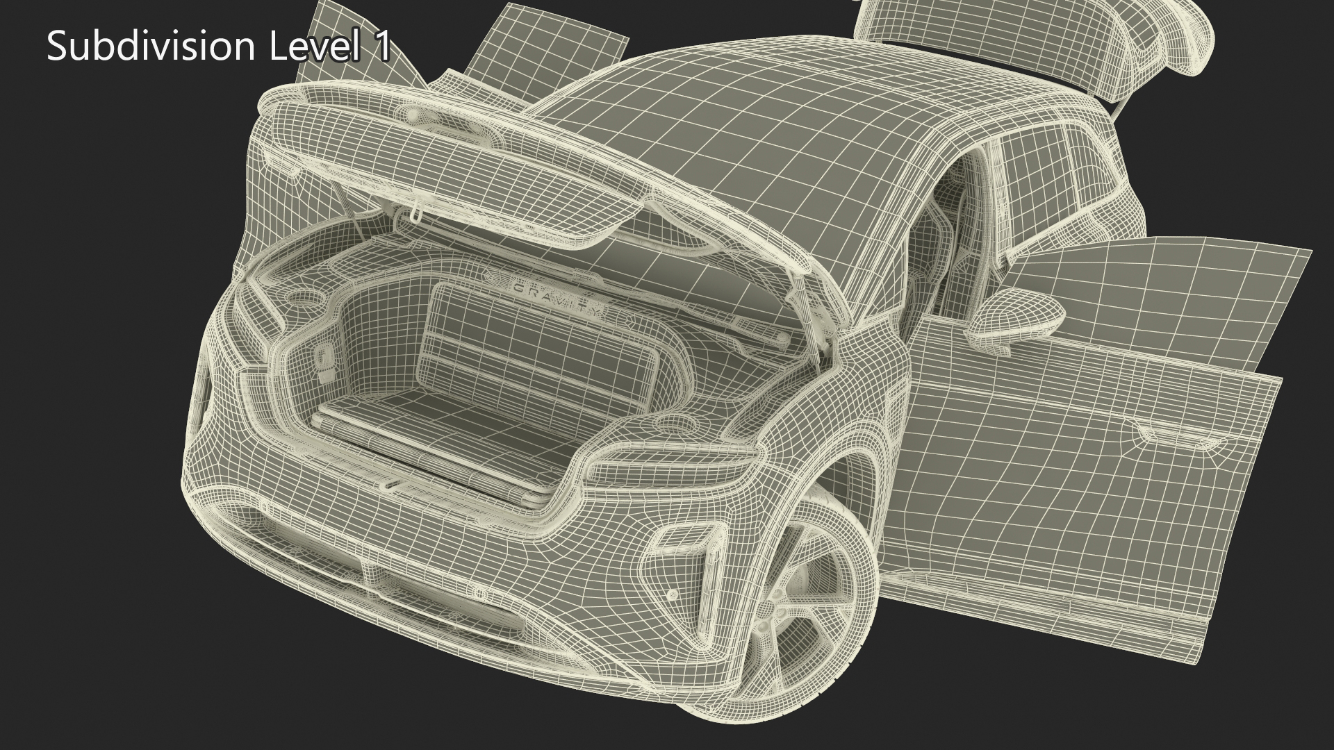 3D Modern Electric SUV Generic Black model