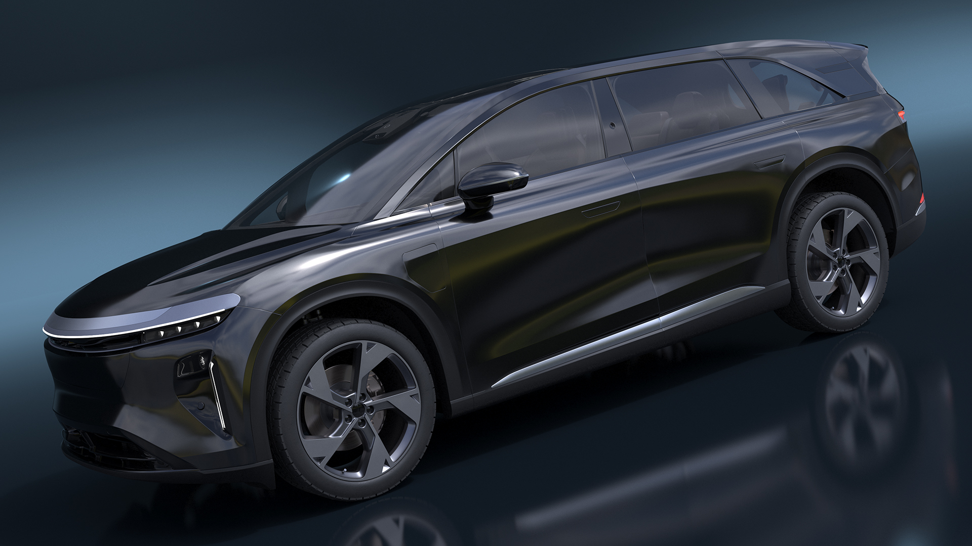 3D Modern Electric SUV Generic Black model