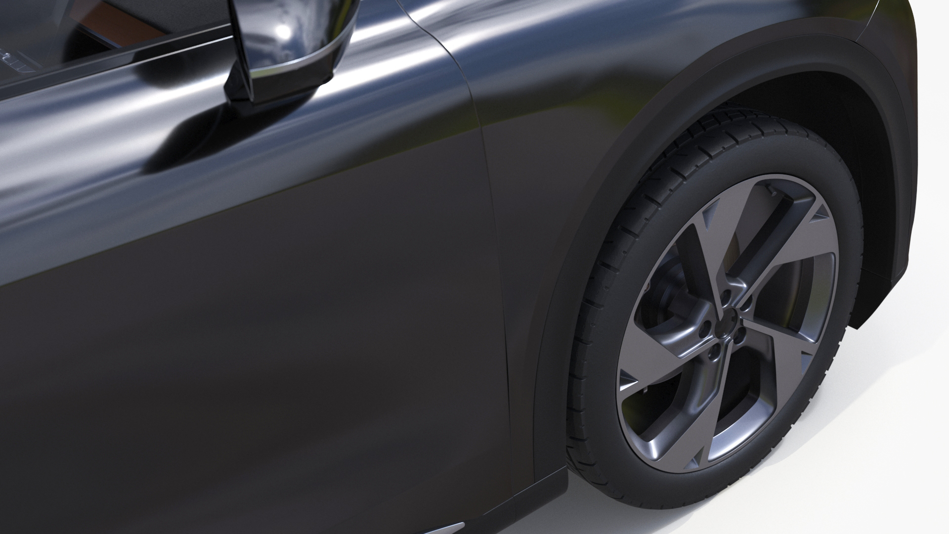 3D Modern Electric SUV Generic Black model