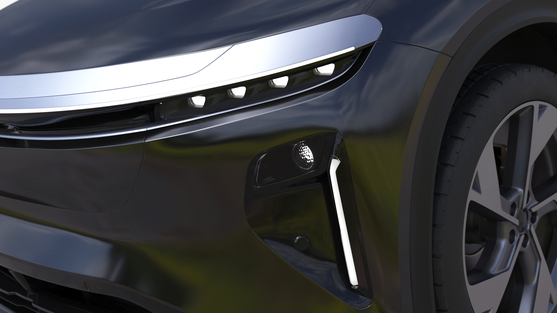 3D Modern Electric SUV Generic Black model