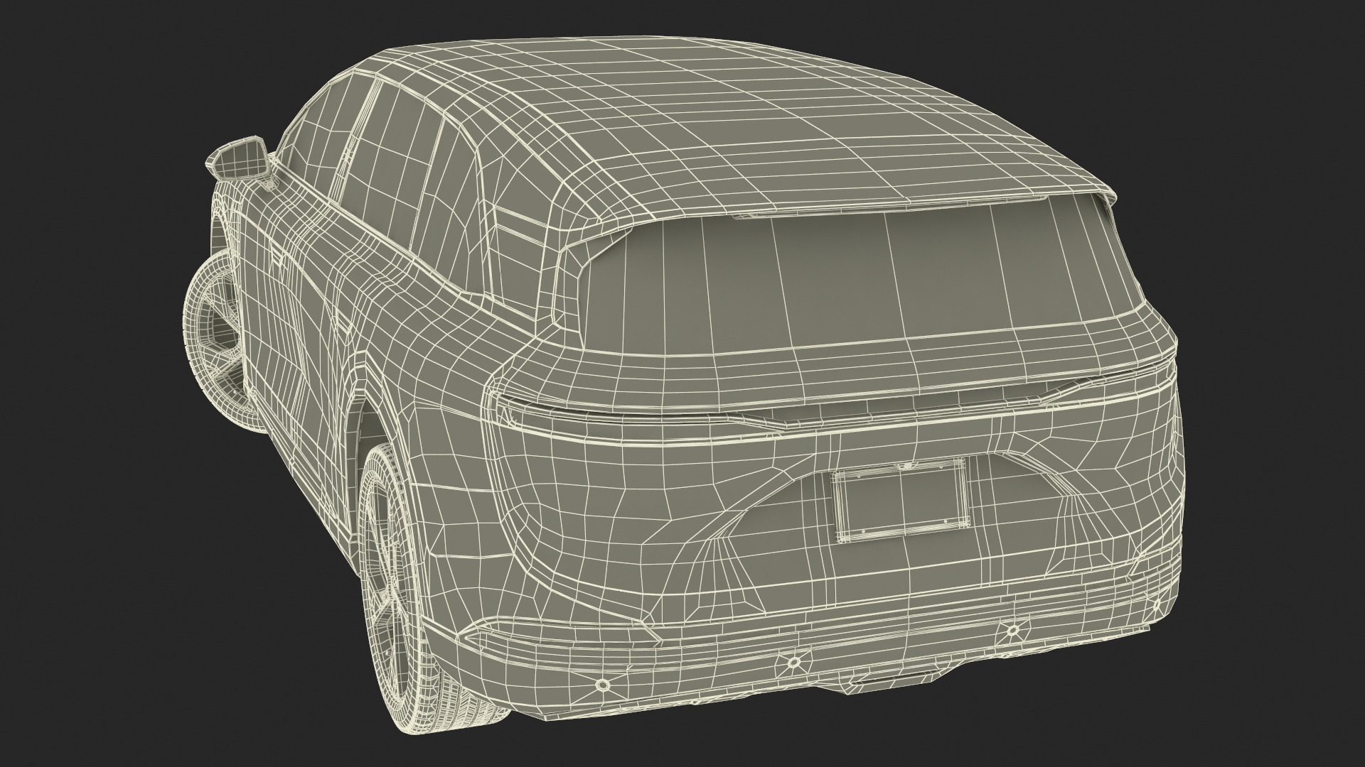 3D Modern Electric SUV Generic Black model
