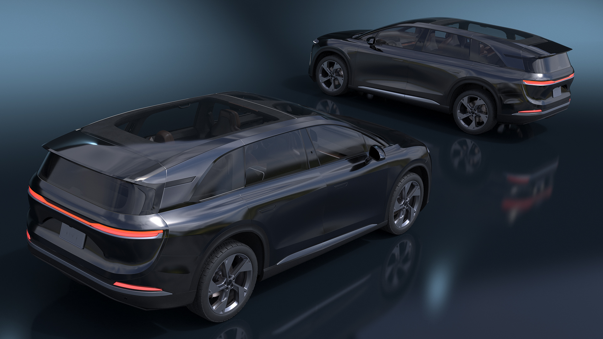 3D Modern Electric SUV Generic Black model