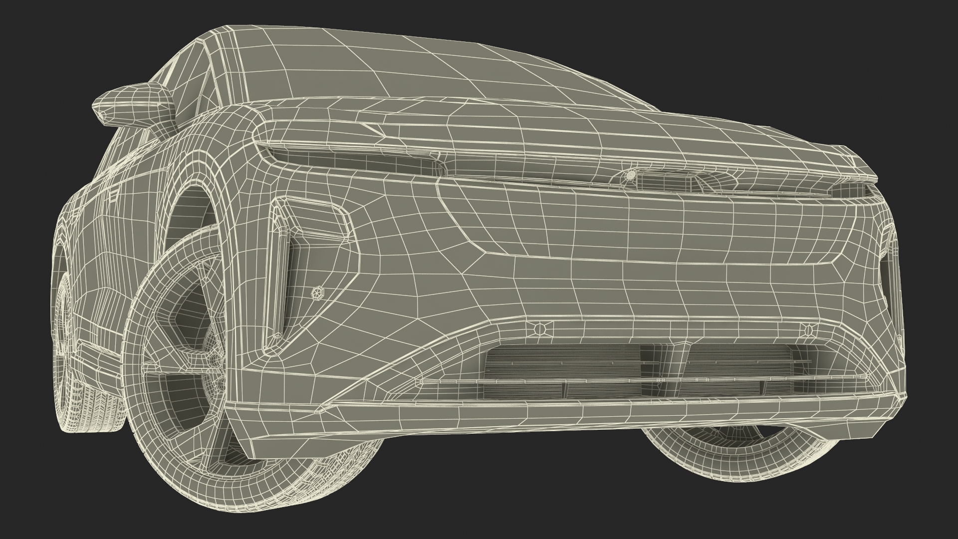 3D Modern Electric SUV Generic Black model