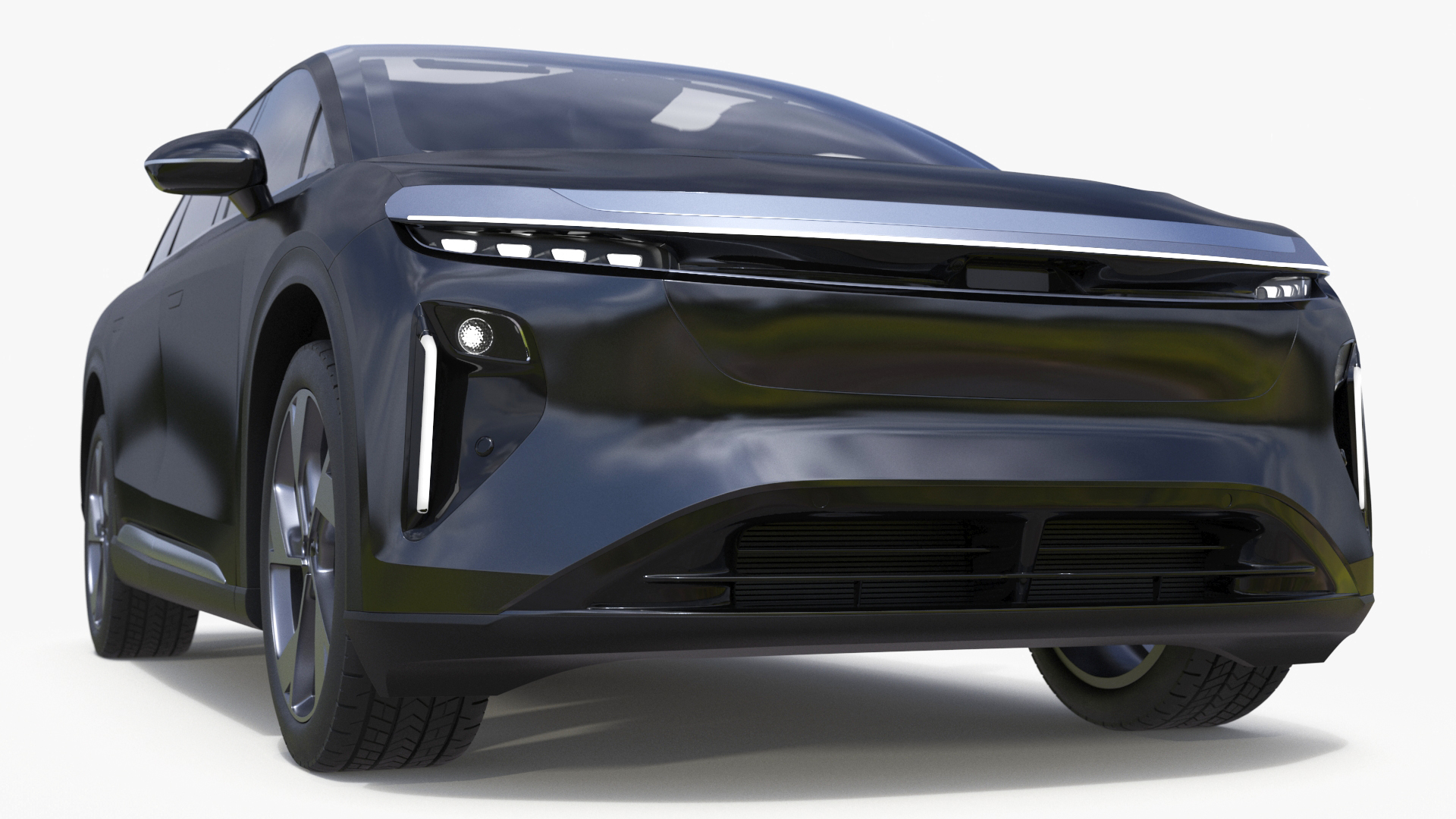 3D Modern Electric SUV Generic Black model