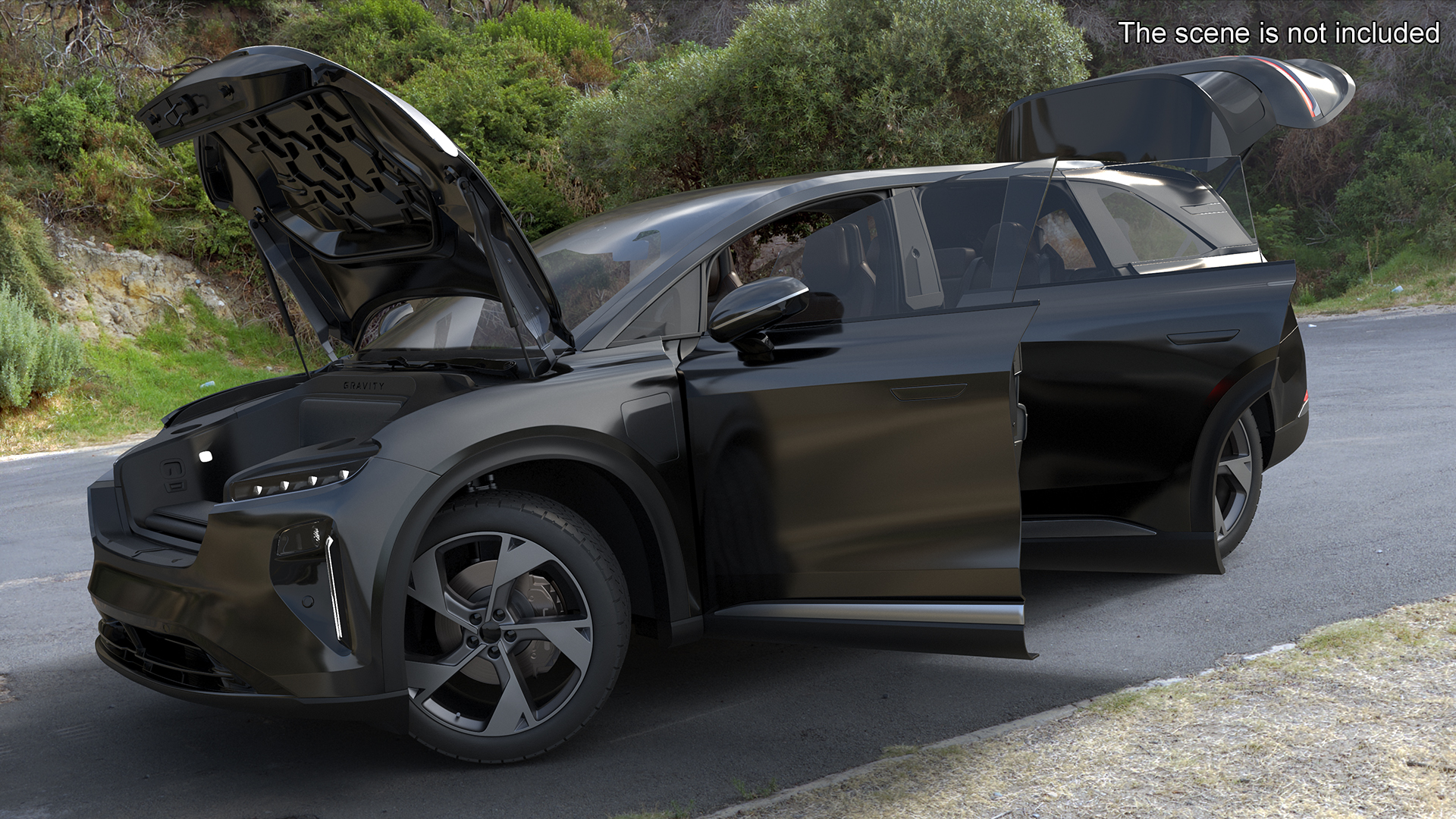 3D Modern Electric SUV Generic Black model