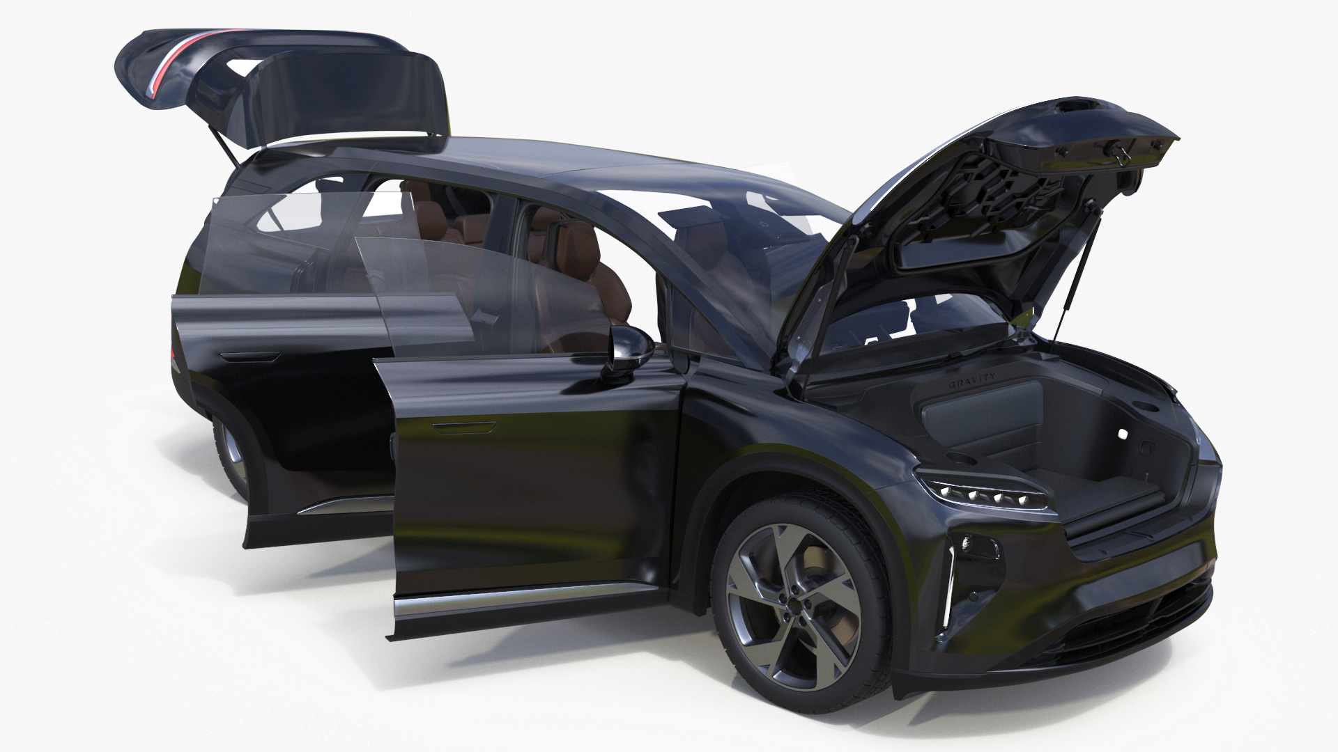 3D Modern Electric SUV Generic Black model