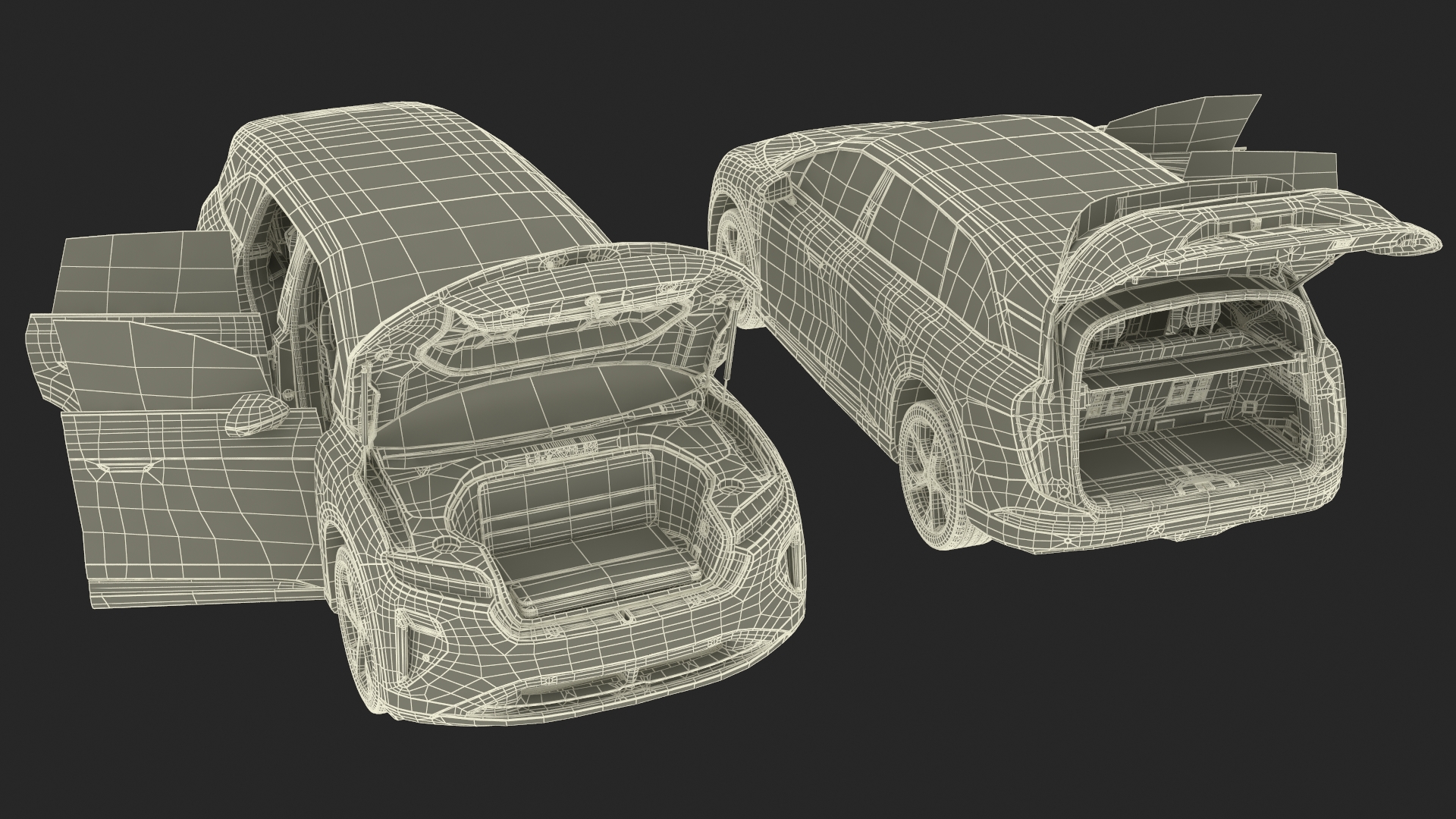 3D Modern Electric SUV Generic Black model