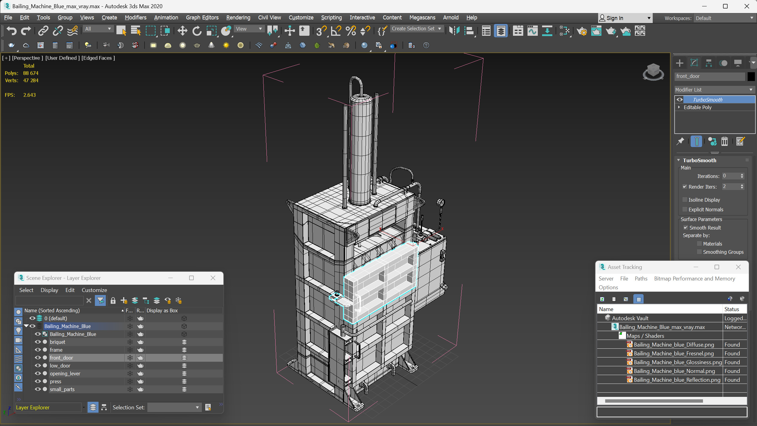 3D model Bailing Machine Blue