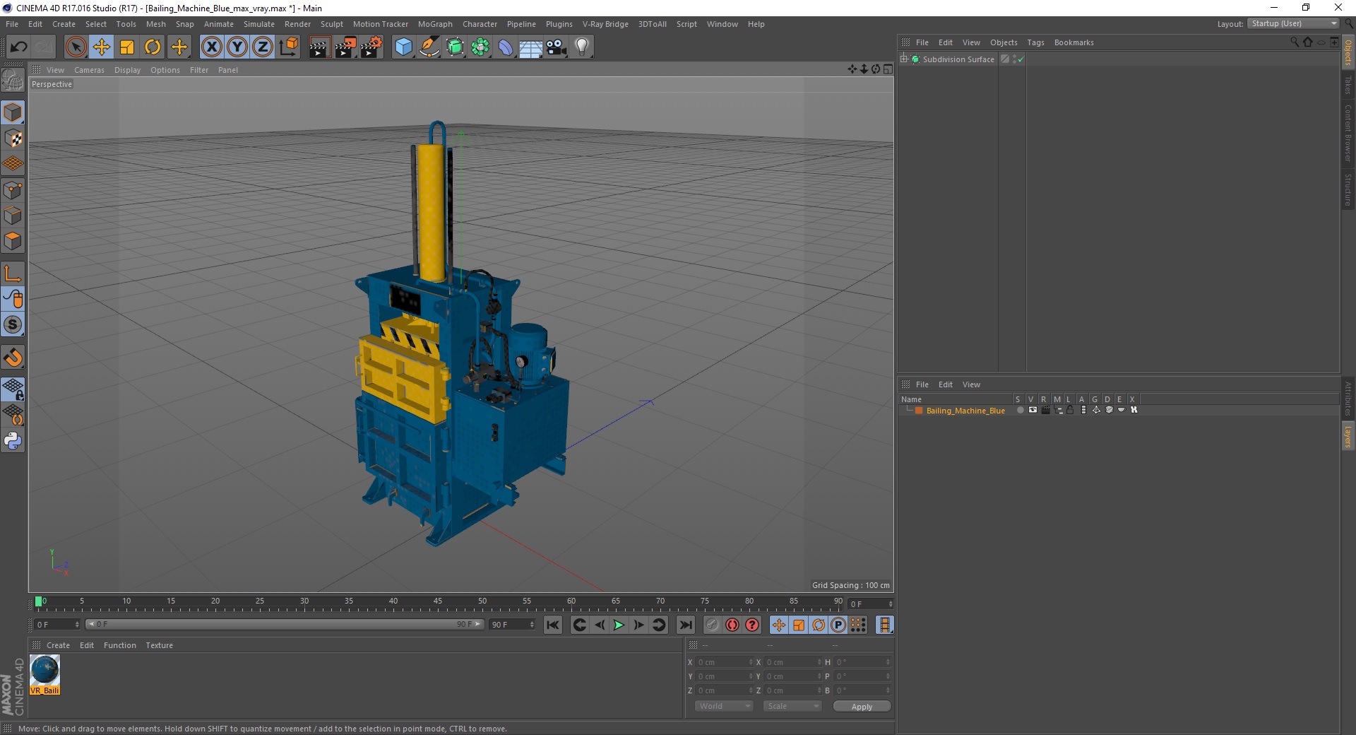 3D model Bailing Machine Blue