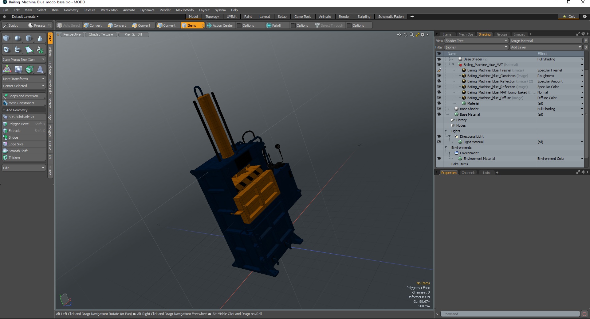 3D model Bailing Machine Blue