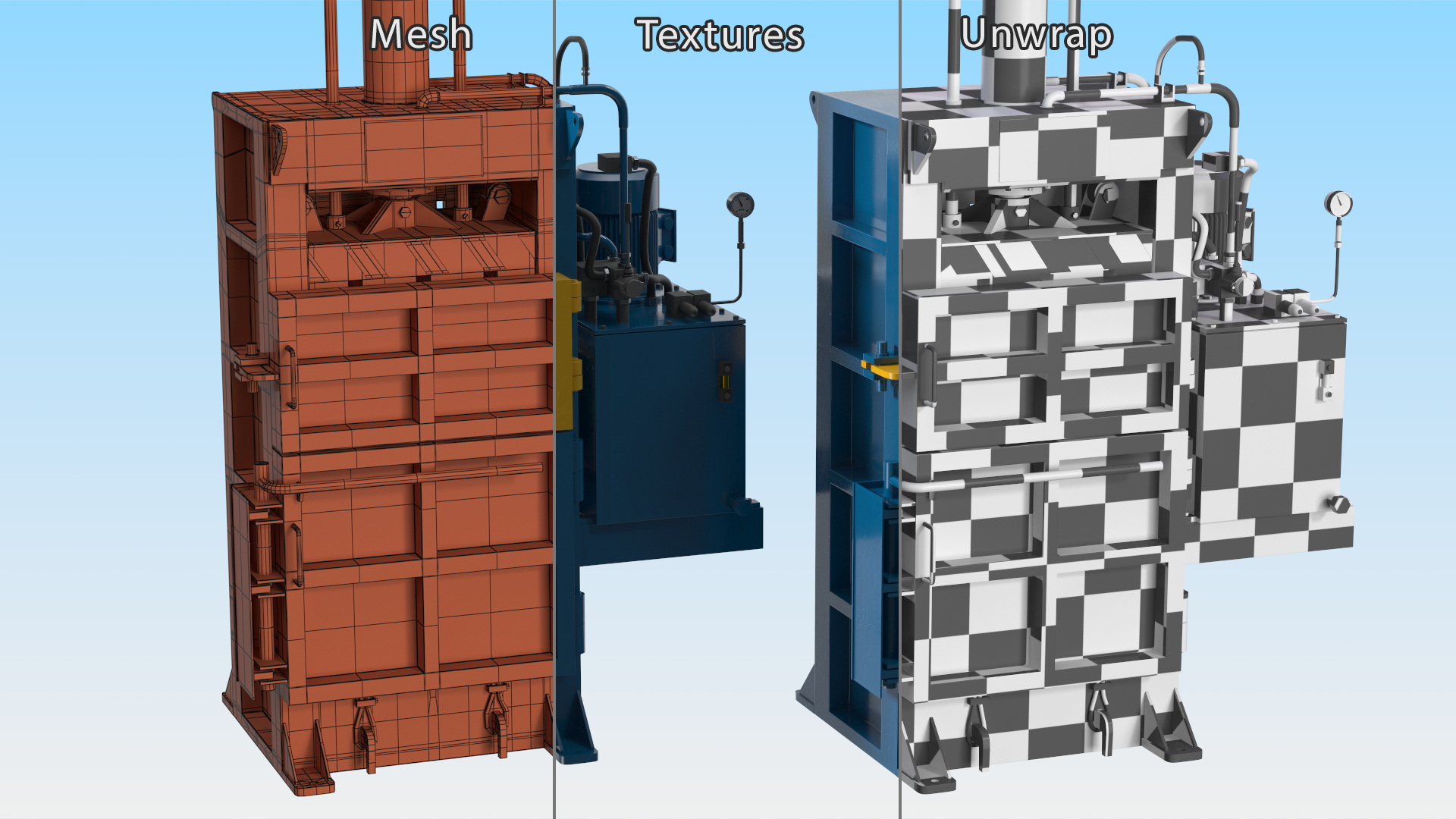 3D model Bailing Machine Blue