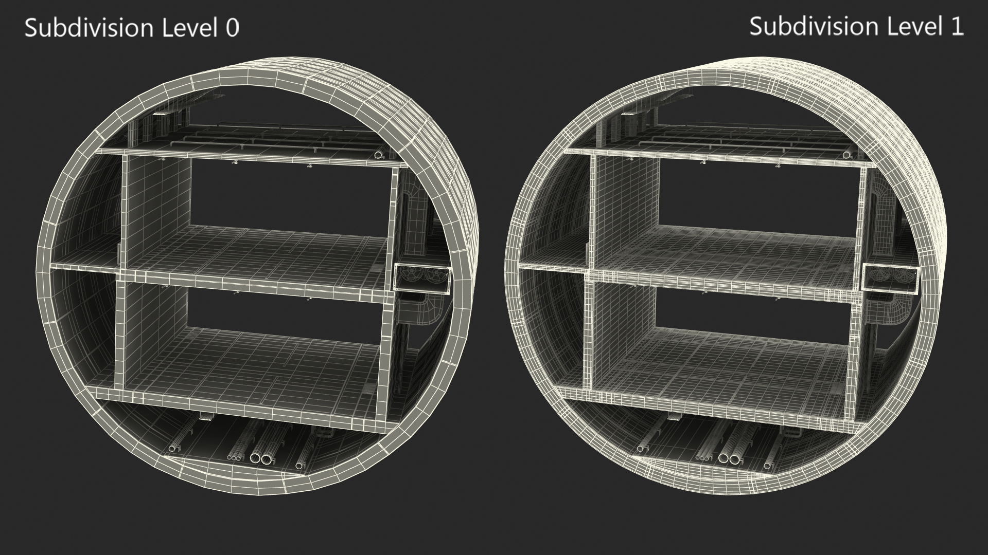 3D model Two Level Tunnel Cross Section