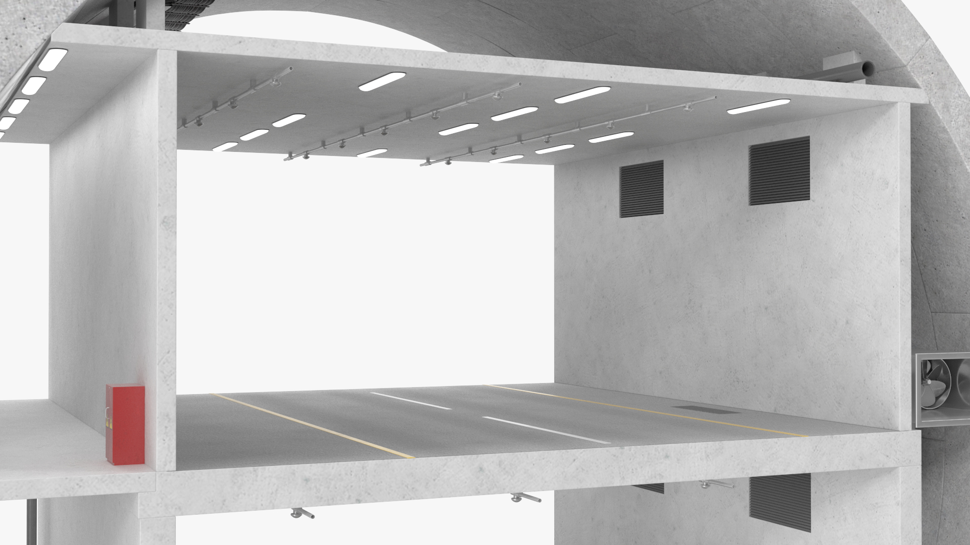 3D model Two Level Tunnel Cross Section