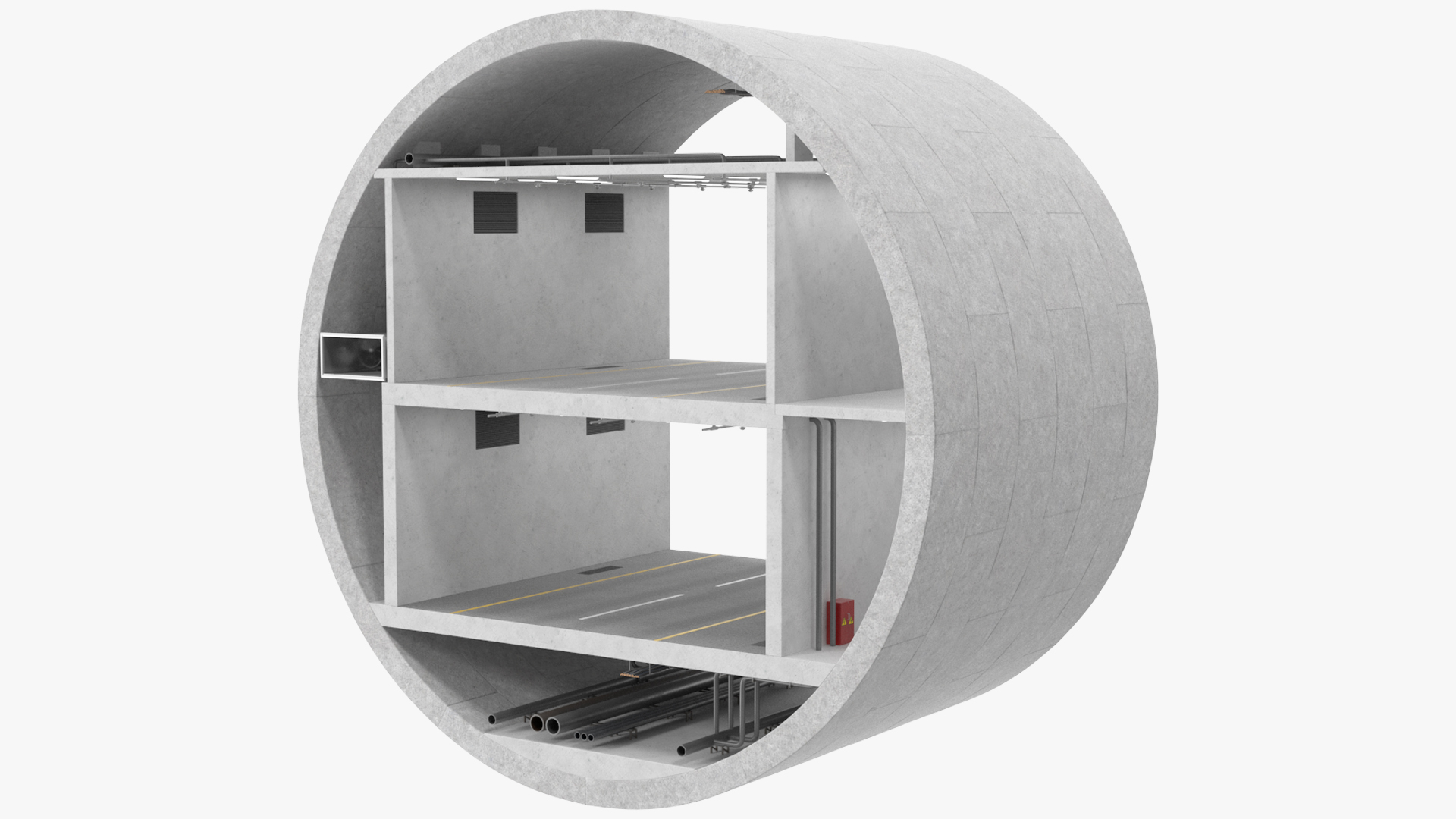 3D model Two Level Tunnel Cross Section