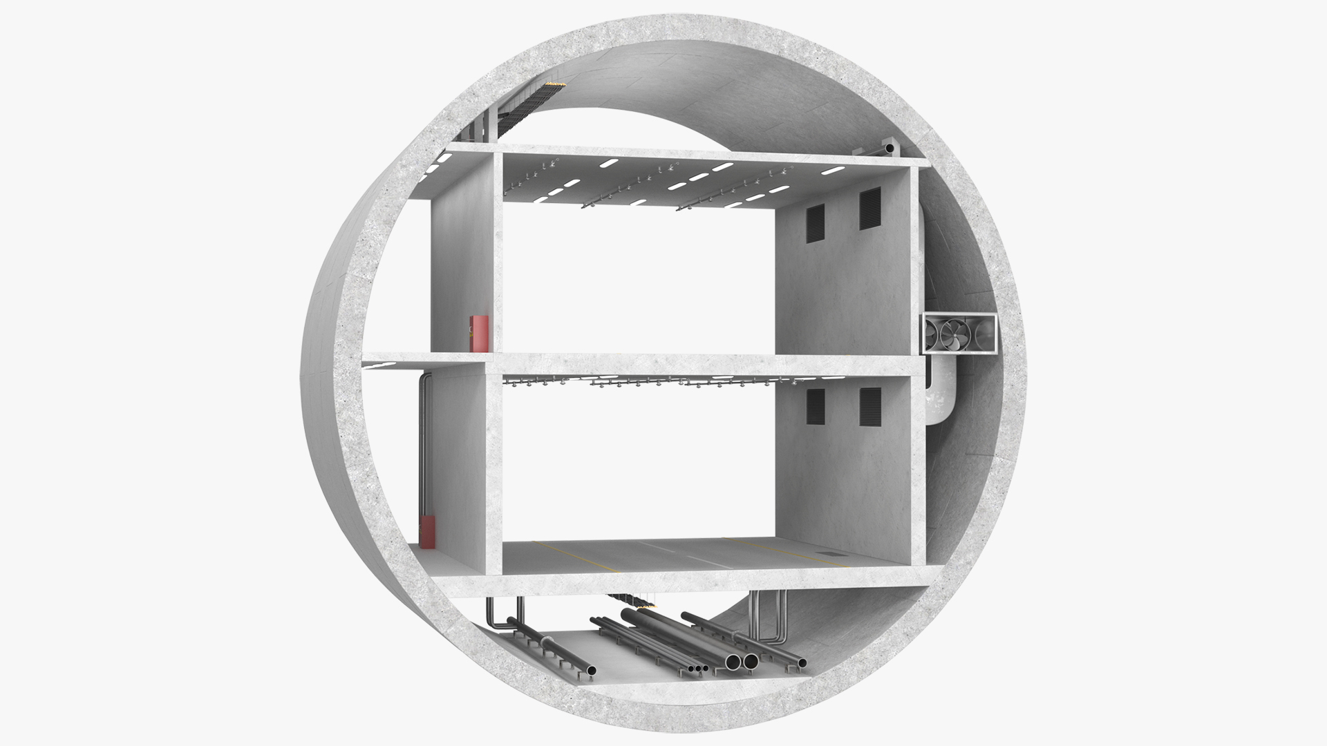 3D model Two Level Tunnel Cross Section