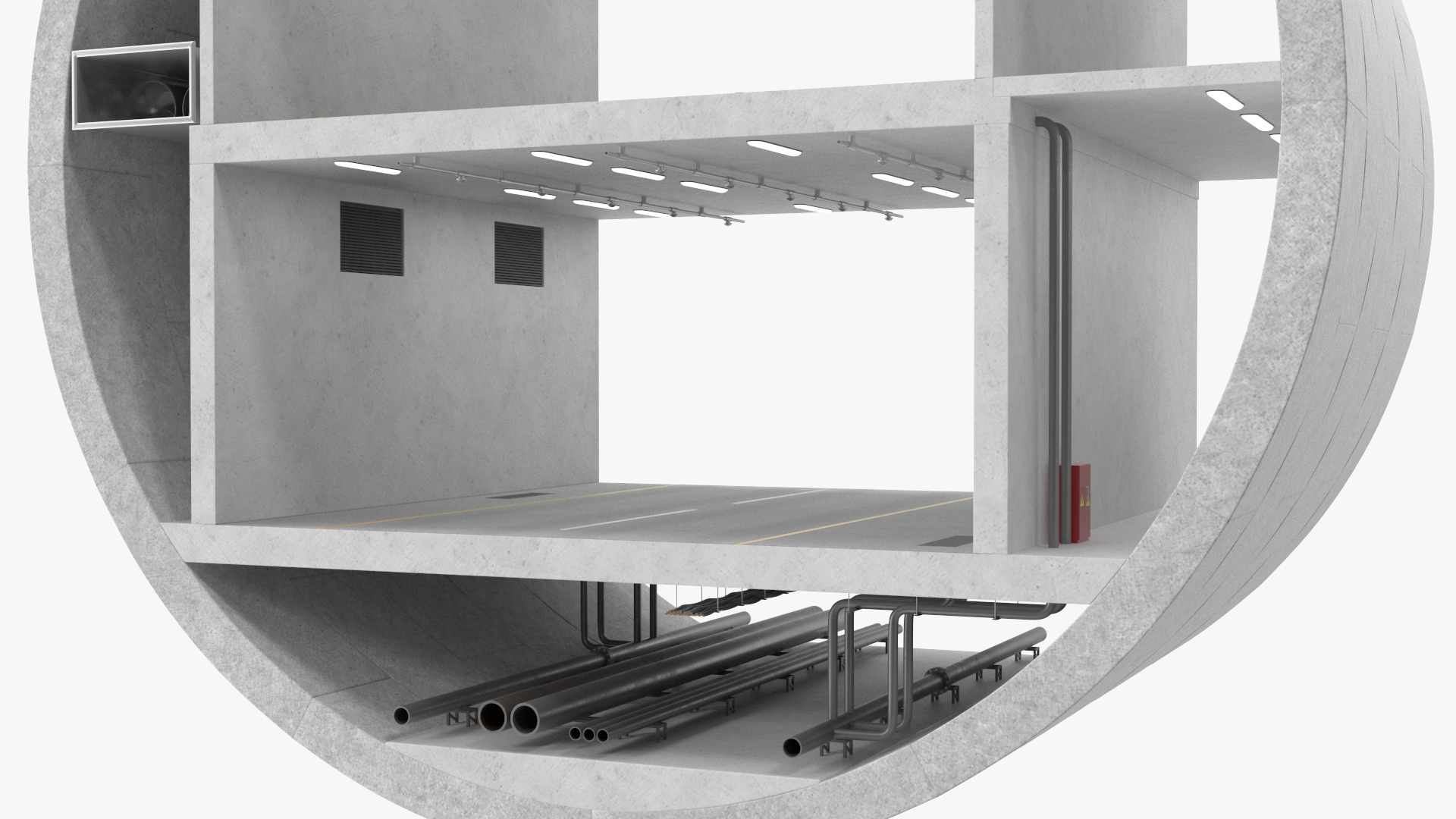 3D model Two Level Tunnel Cross Section