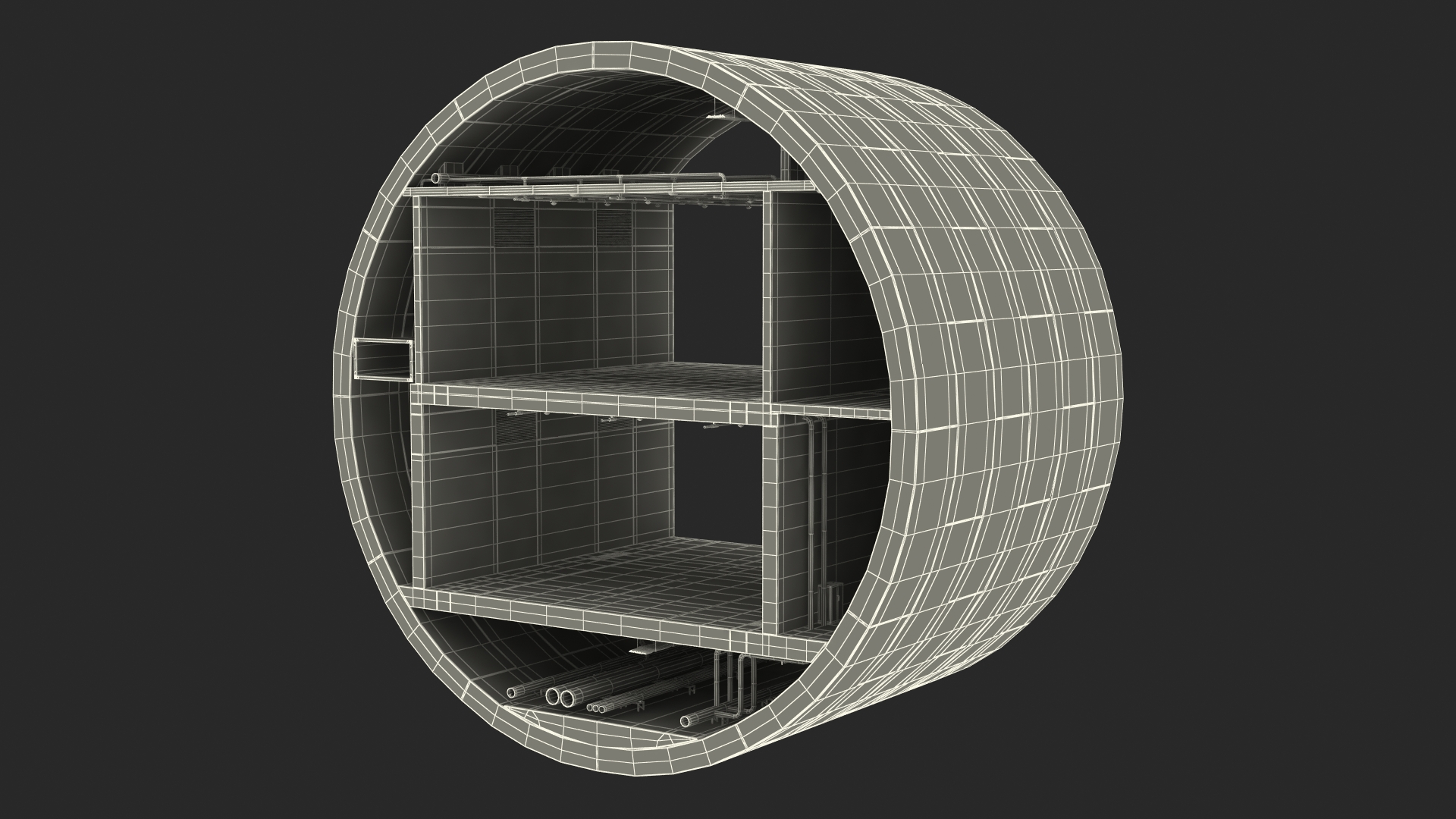 3D model Two Level Tunnel Cross Section