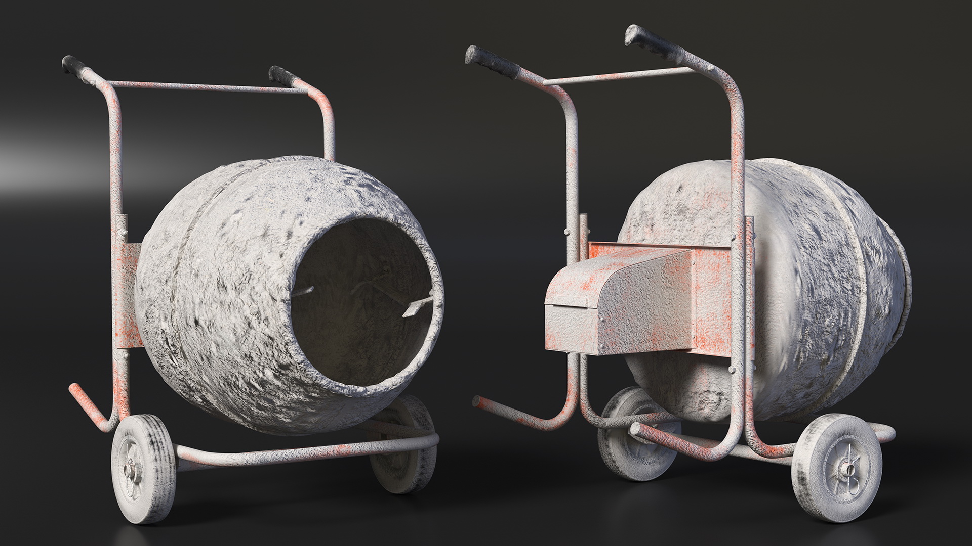 Portable Concrete Mixer Dirty 3D model