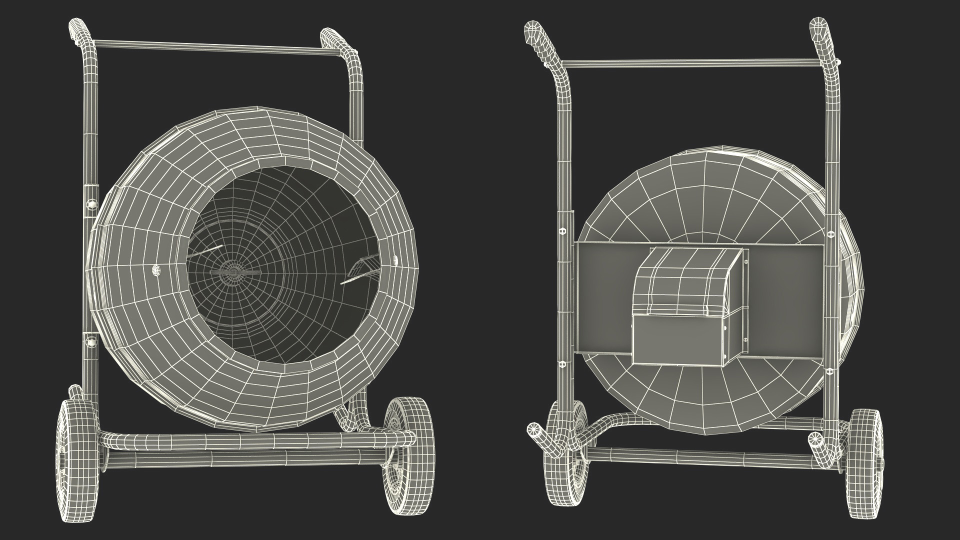 Portable Concrete Mixer Dirty 3D model