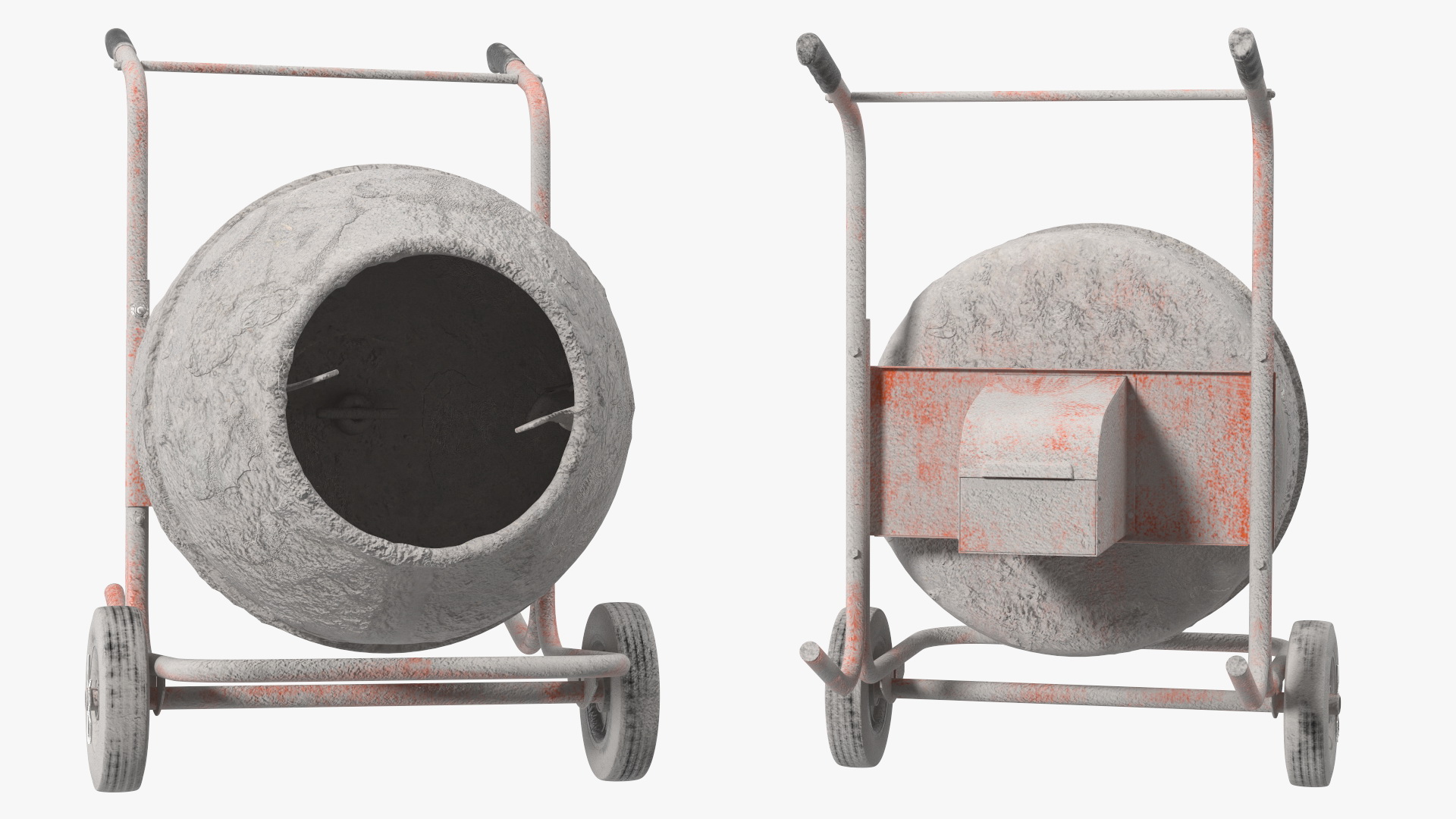 Portable Concrete Mixer Dirty 3D model