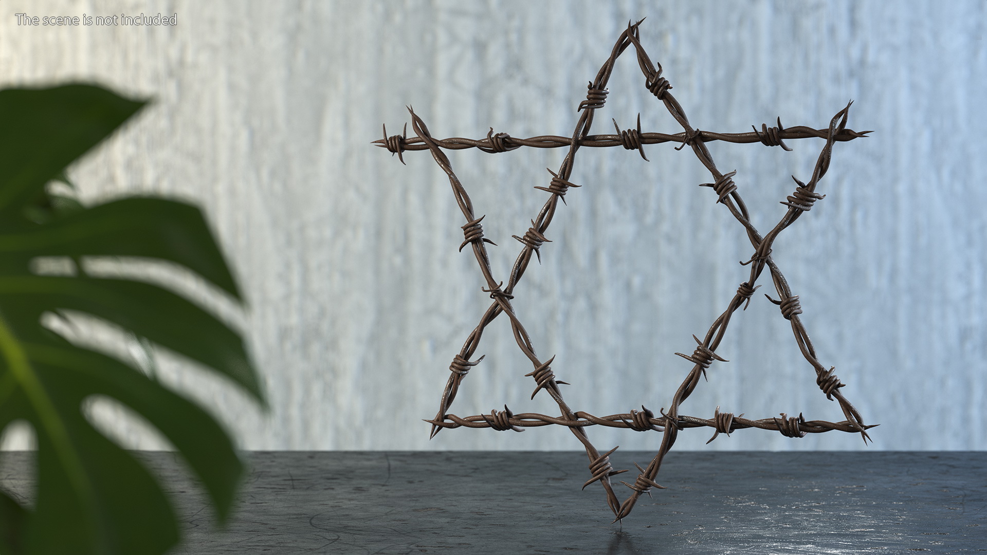 3D Star of David made from Barbed Wire Rusty