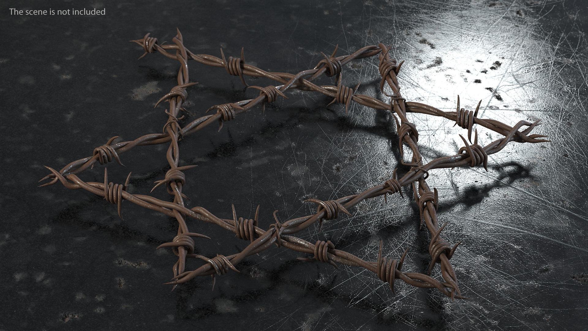 3D Star of David made from Barbed Wire Rusty