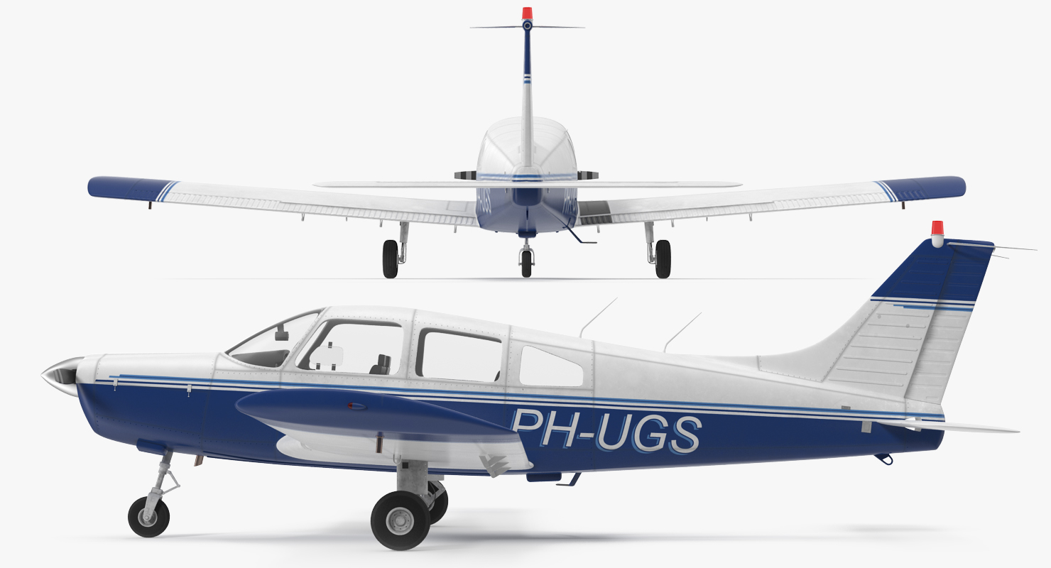 3D Piper PA 28 161 Cherokee Rigged