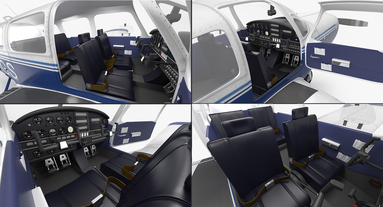 3D Piper PA 28 161 Cherokee Rigged