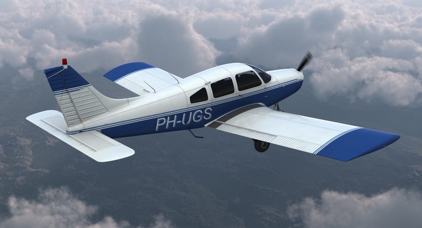 3D Piper PA 28 161 Cherokee Rigged