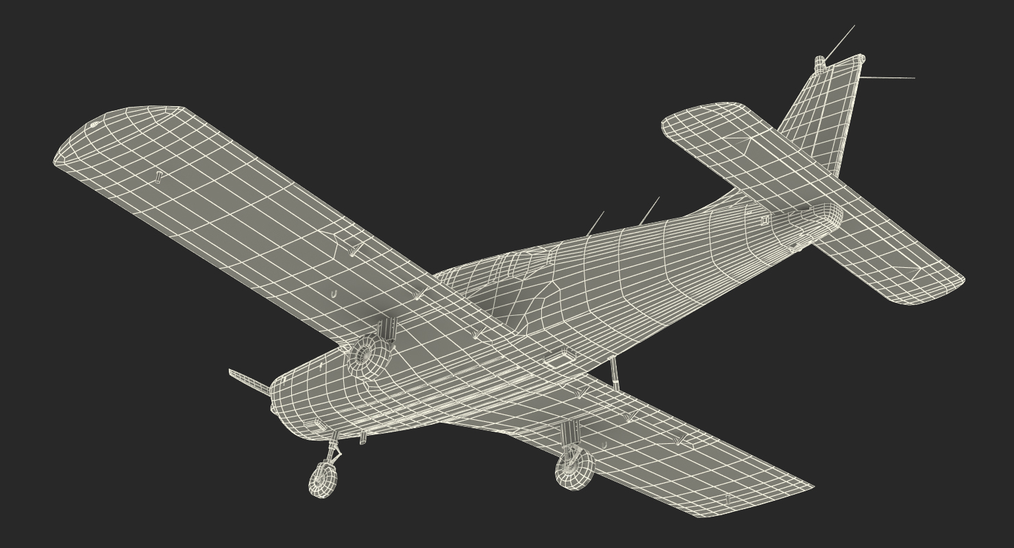 3D Piper PA 28 161 Cherokee Rigged