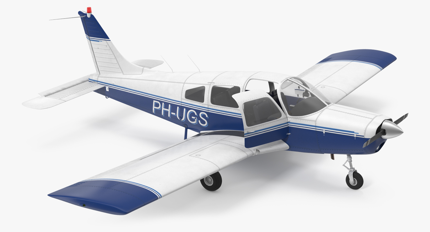 3D Piper PA 28 161 Cherokee Rigged