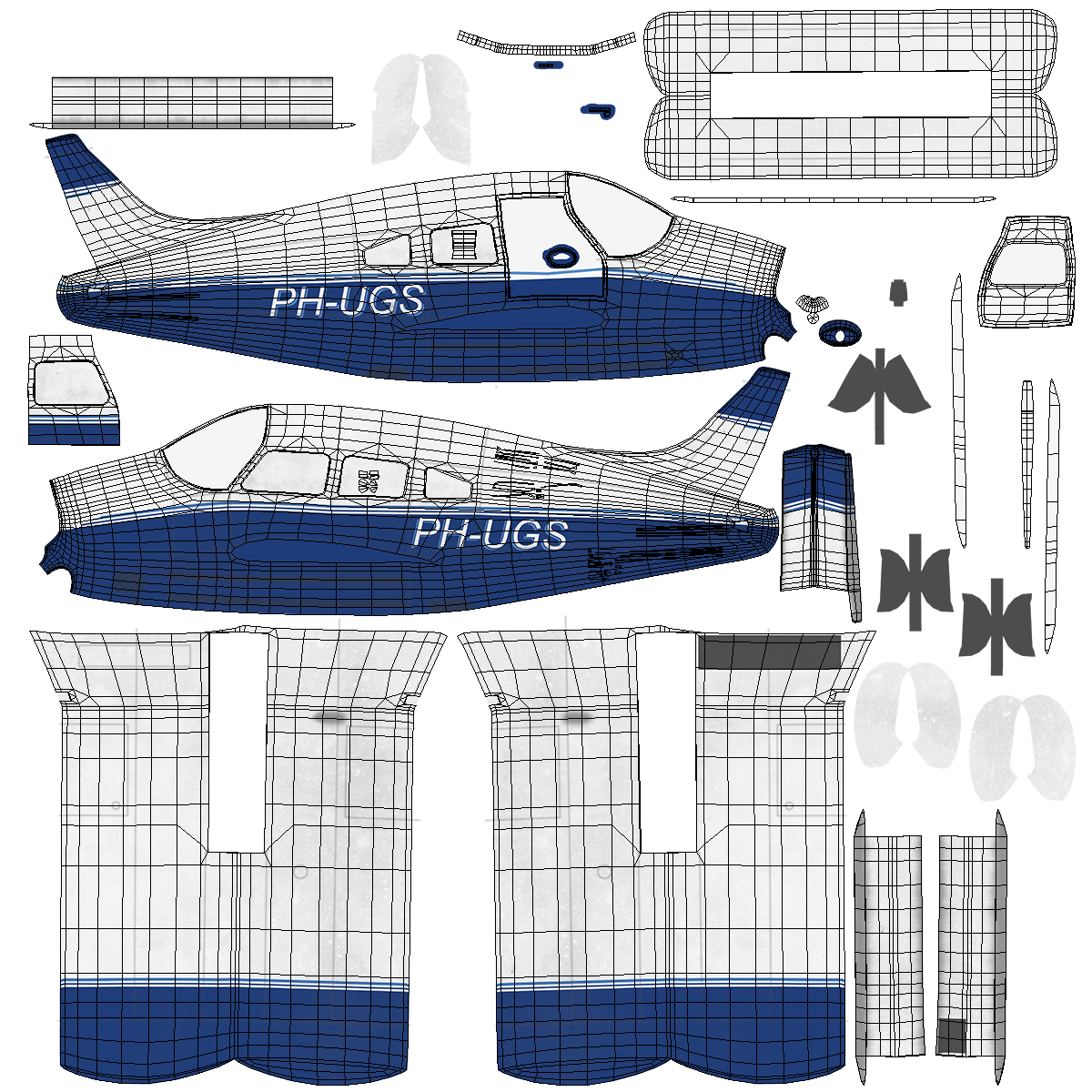 3D Piper PA 28 161 Cherokee Rigged