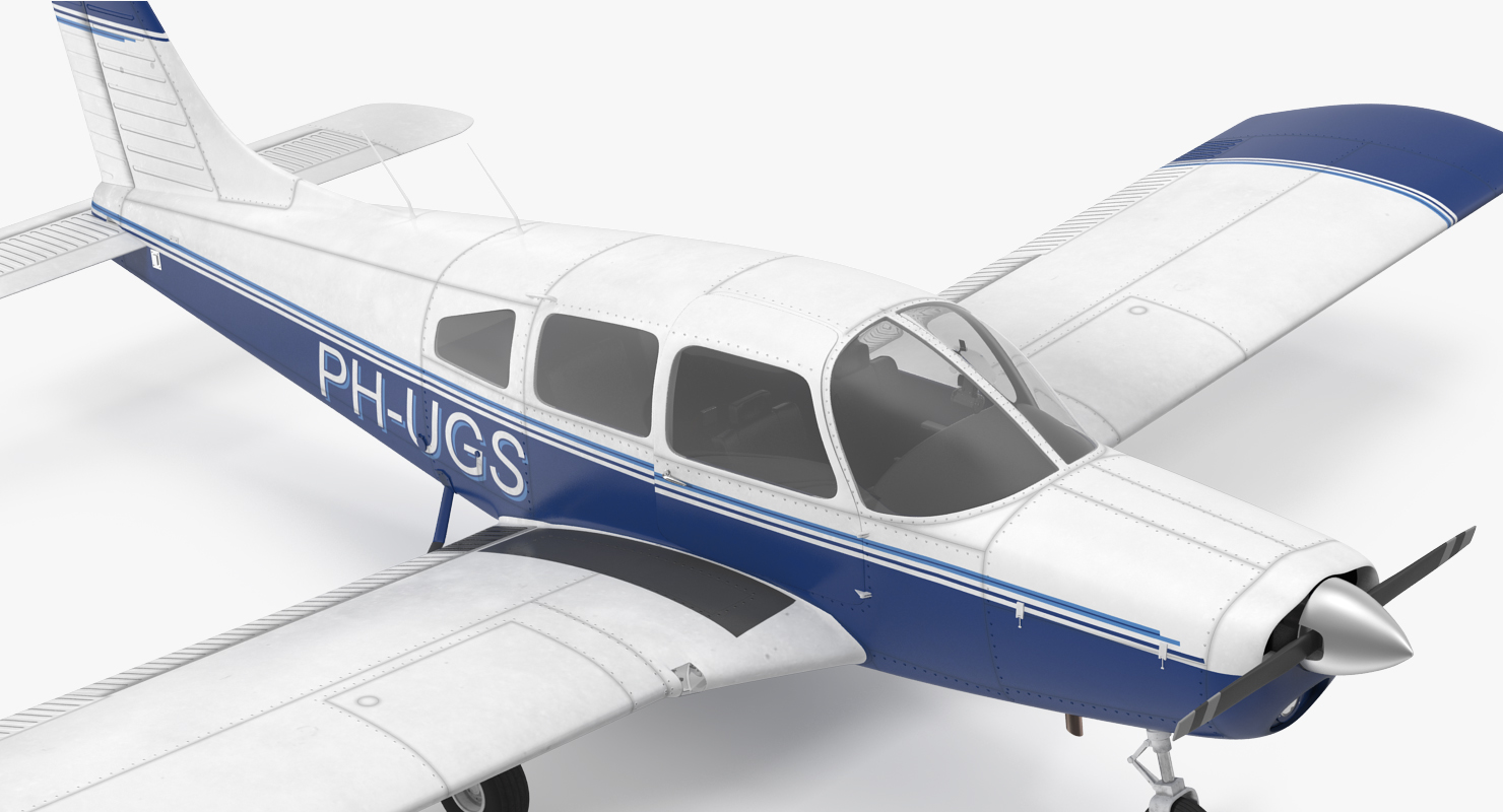 3D Piper PA 28 161 Cherokee Rigged