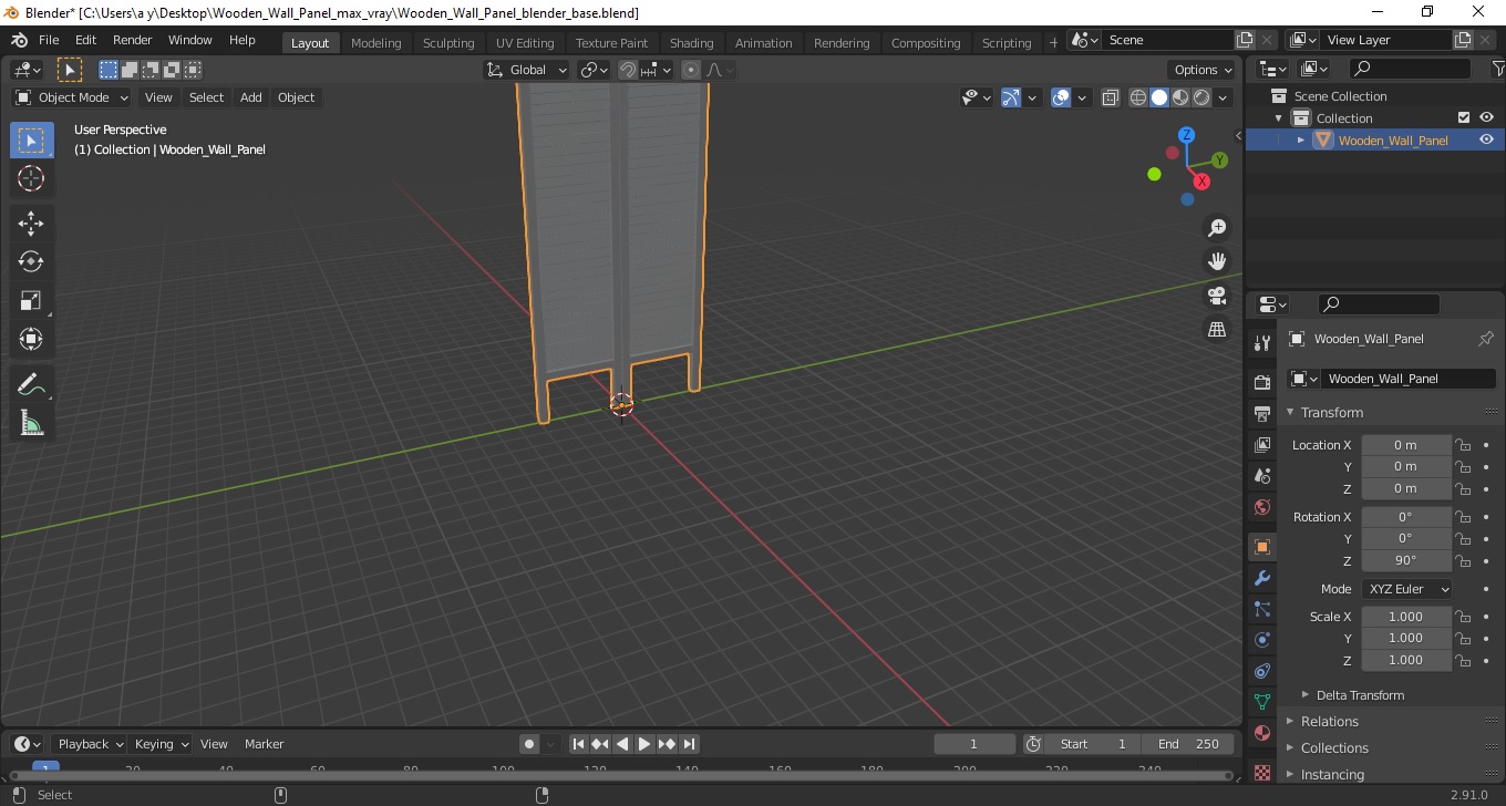 Wooden Wall Panel 3D