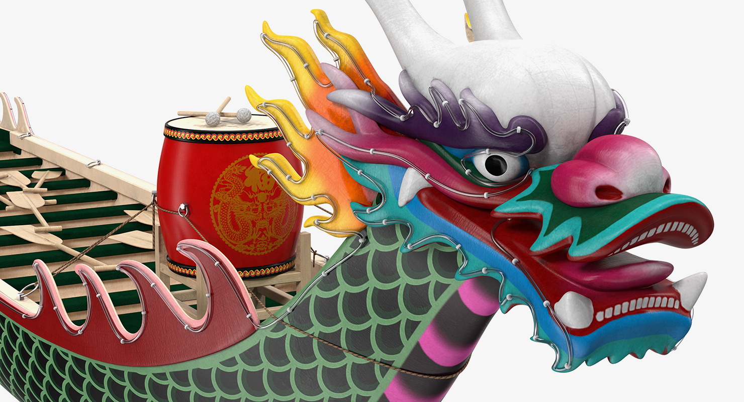 3D Colourful Dragon Boat