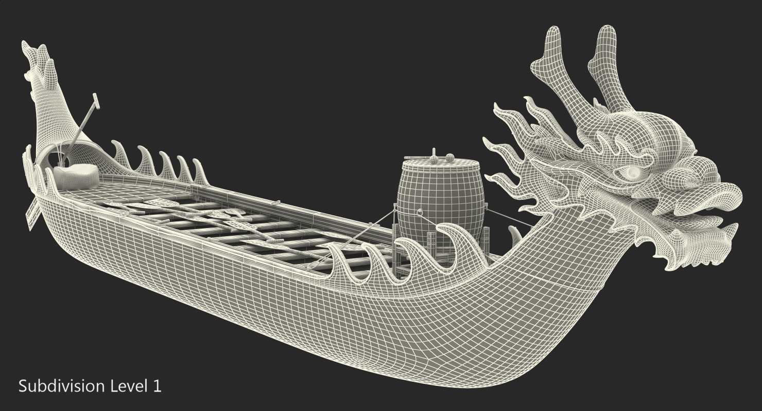 3D Colourful Dragon Boat