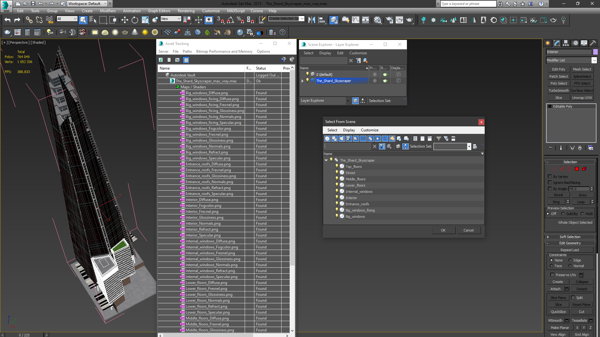 3D model The Shard Skyscraper
