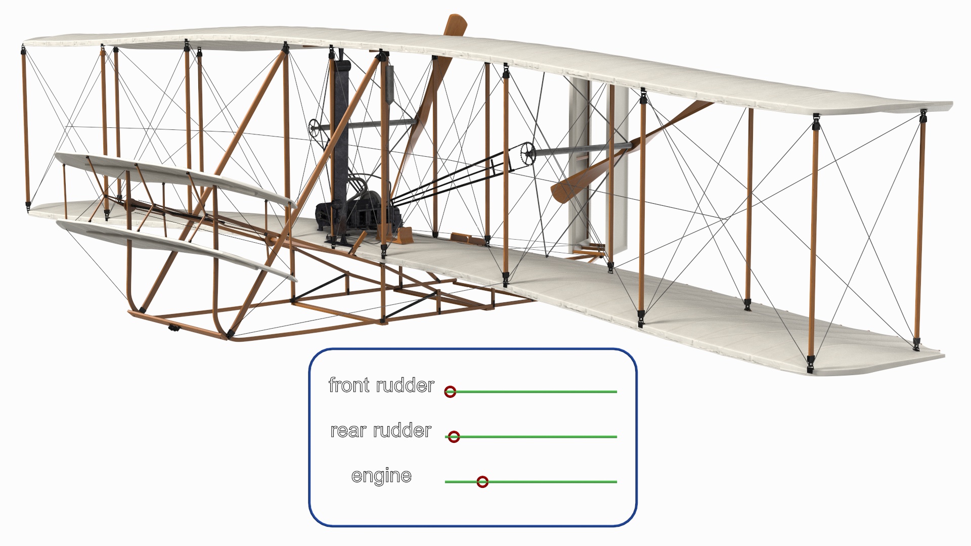 Wright Flyer Rigged 3D model