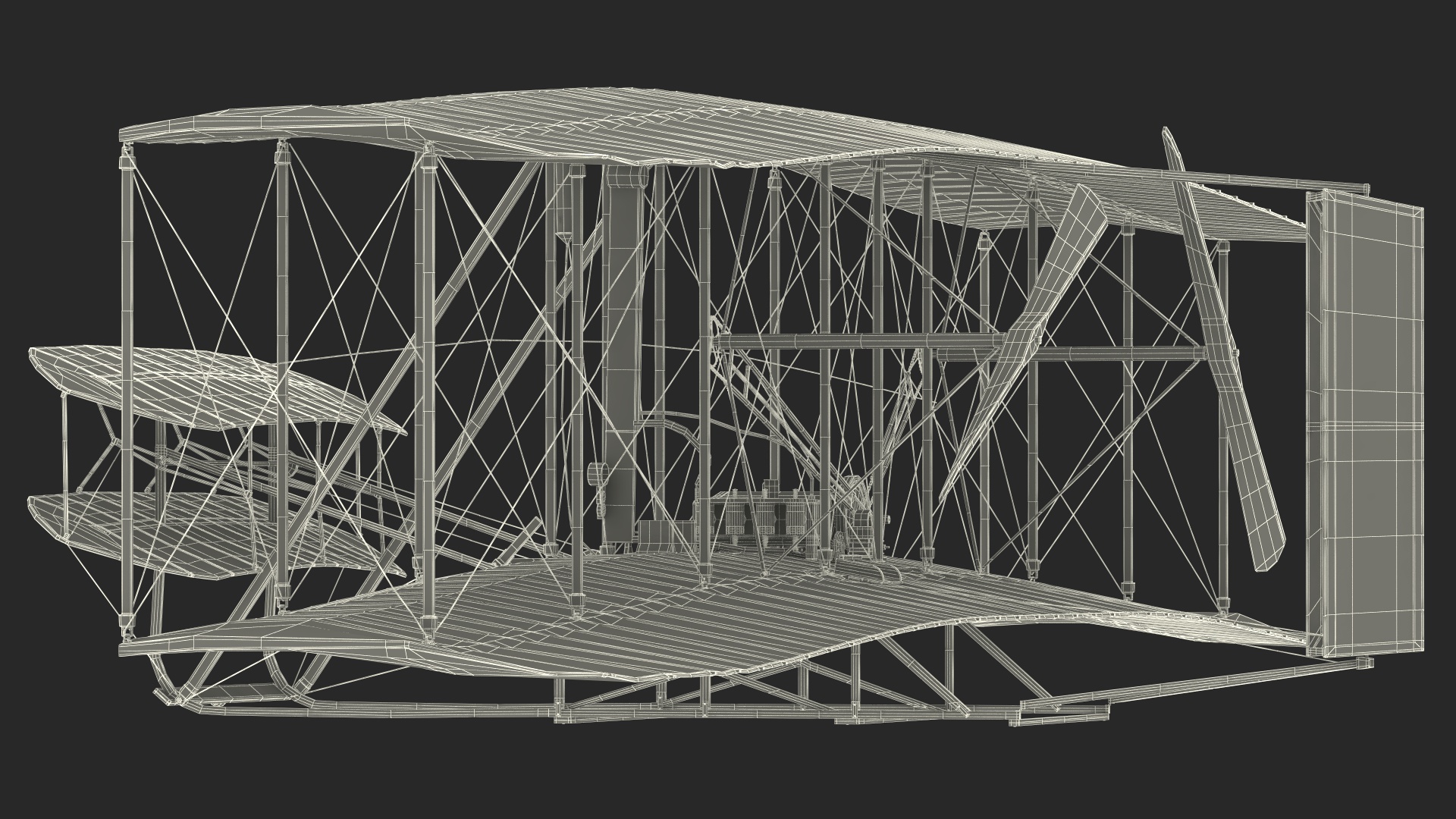 Wright Flyer Rigged 3D model