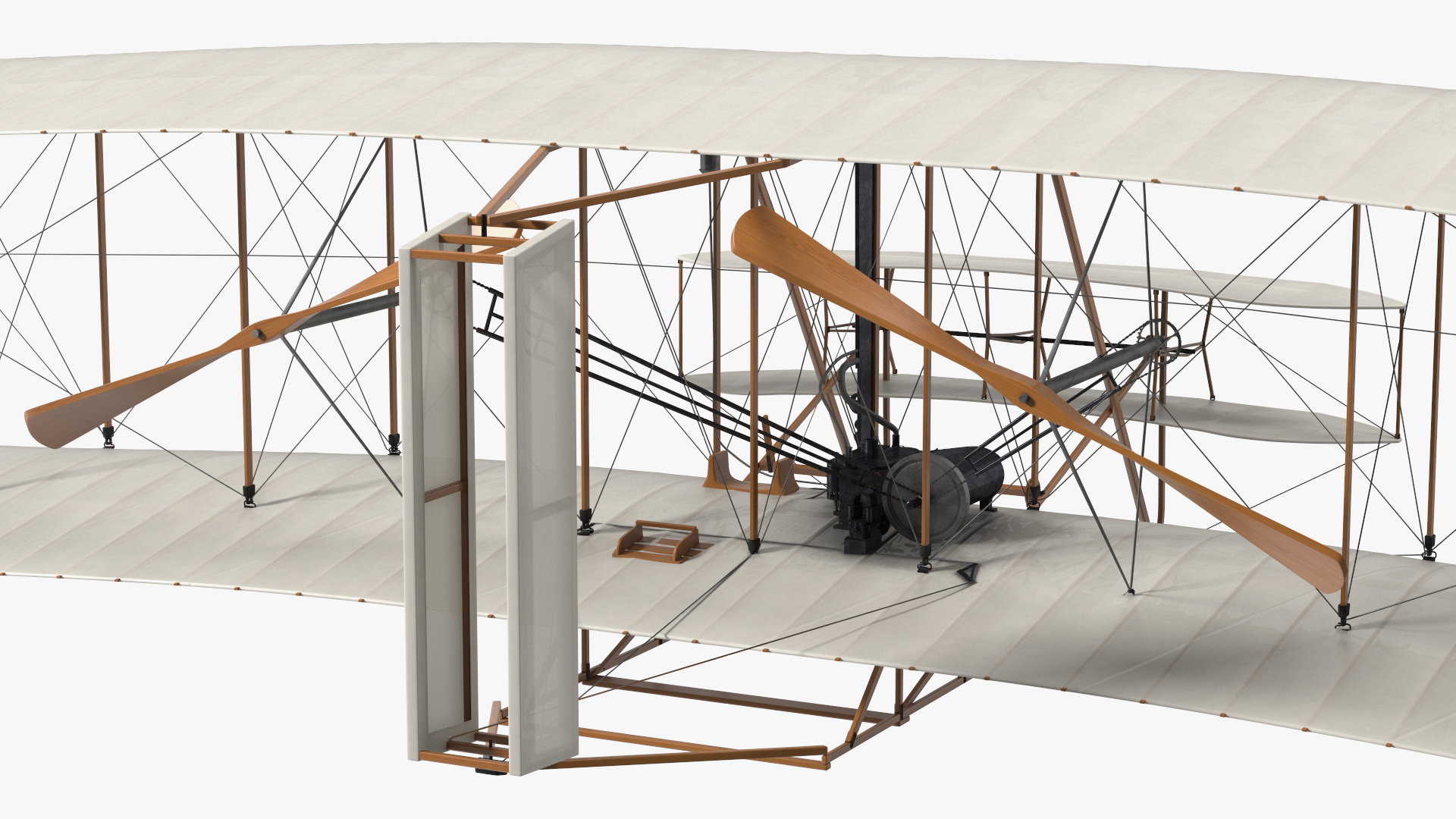 Wright Flyer Rigged 3D model