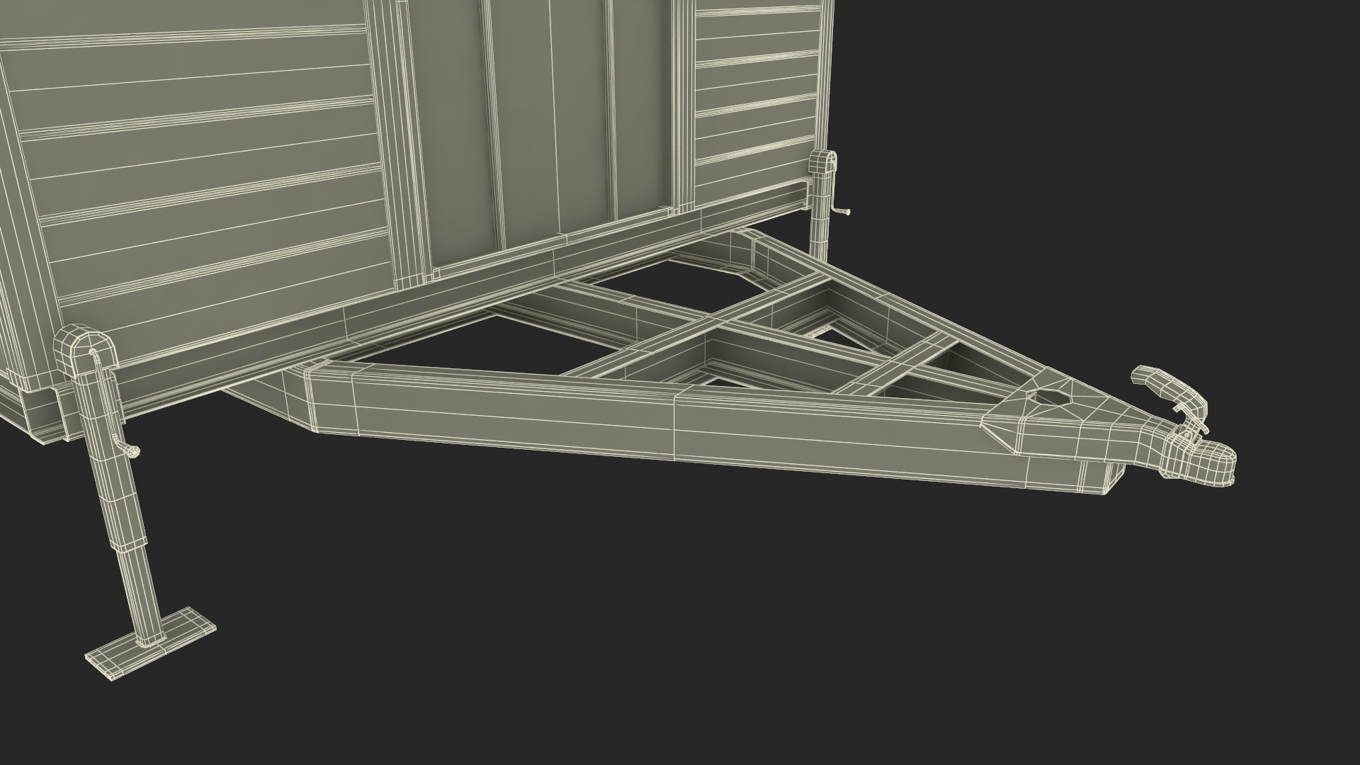 House on Wheels Dark Wood Rigged 3D