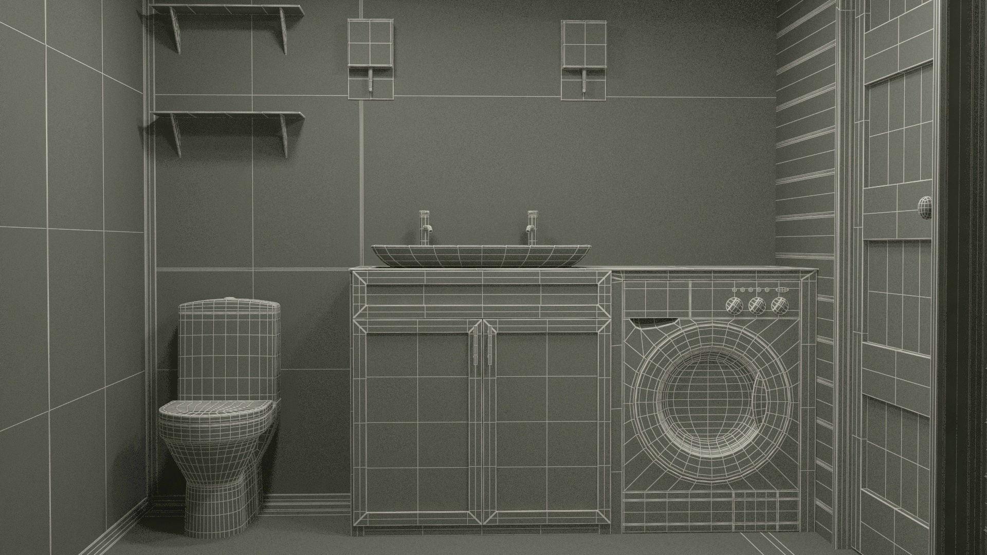 House on Wheels Dark Wood Rigged 3D