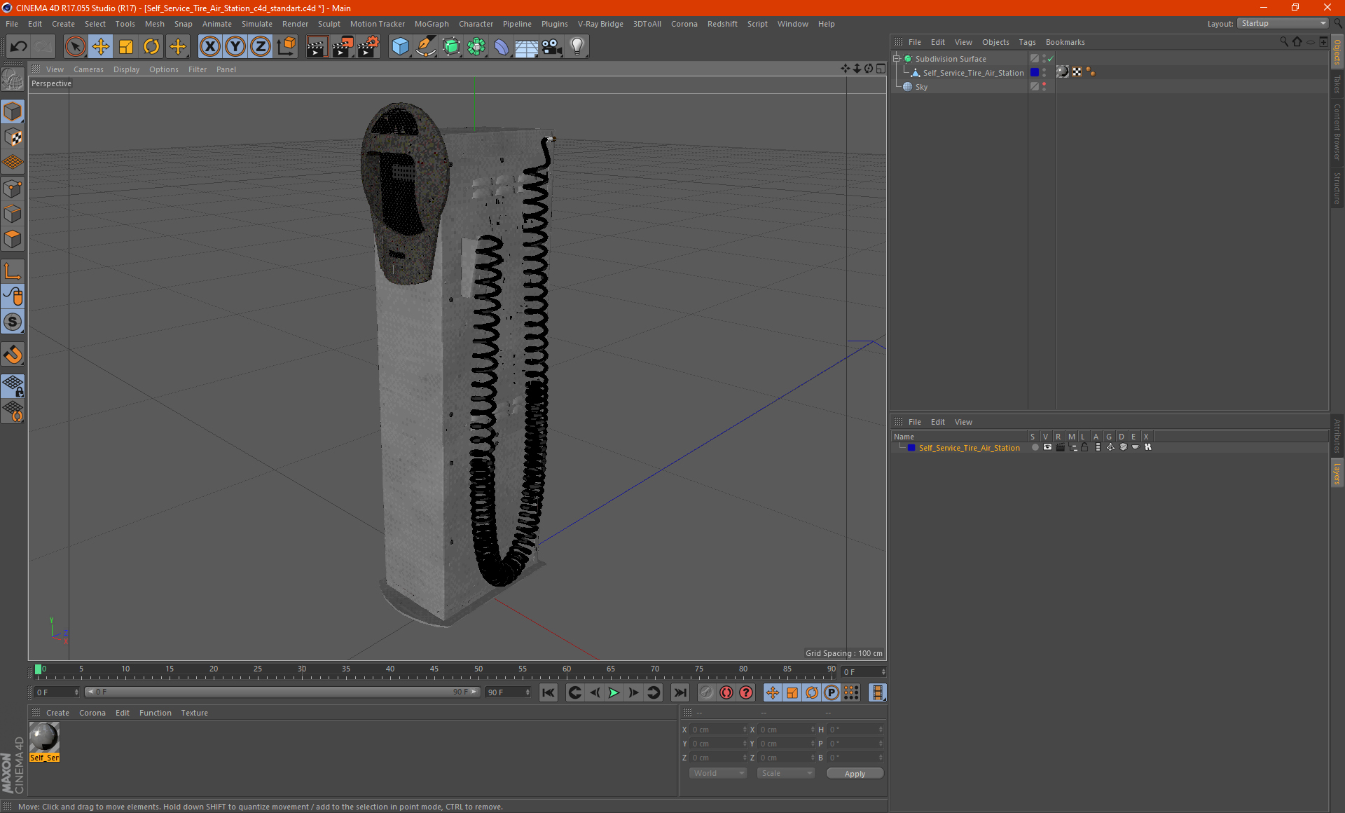 Self Service Tire Air Station 3D model