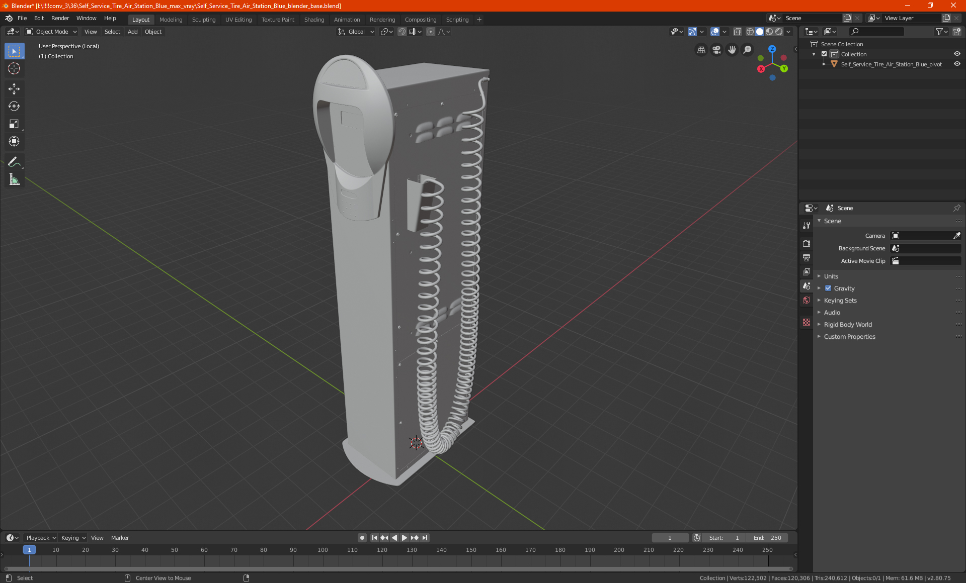 Self Service Tire Air Station 3D model