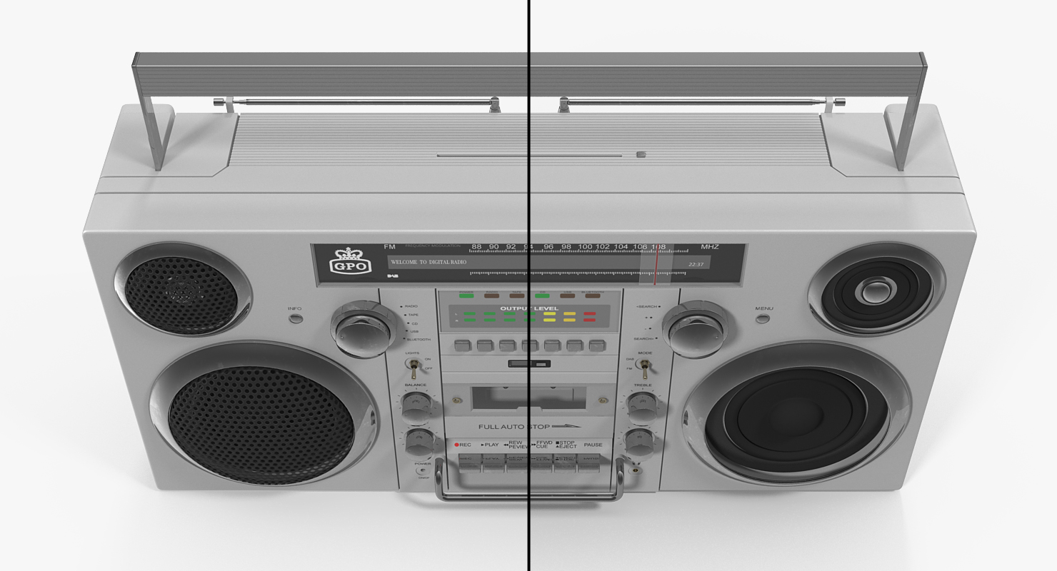 3D GPO Retro Portable Boombox
