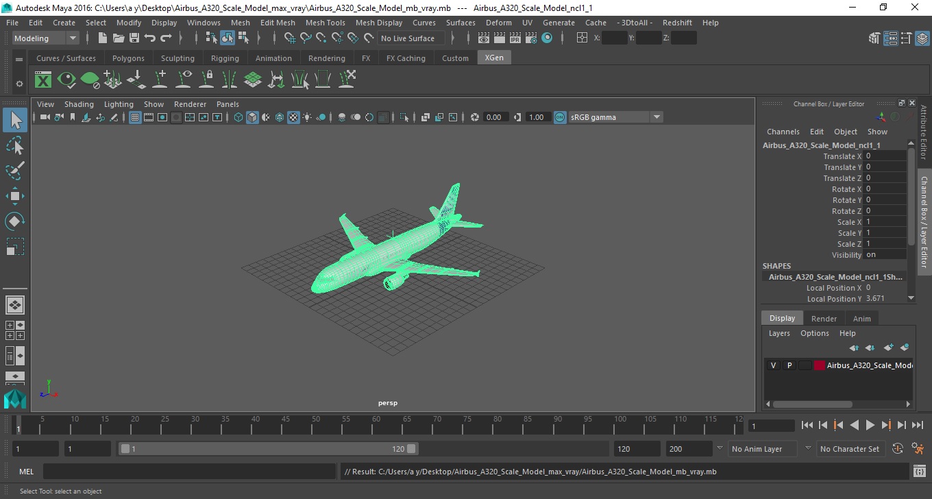 3D Airbus A320 Scale Model model