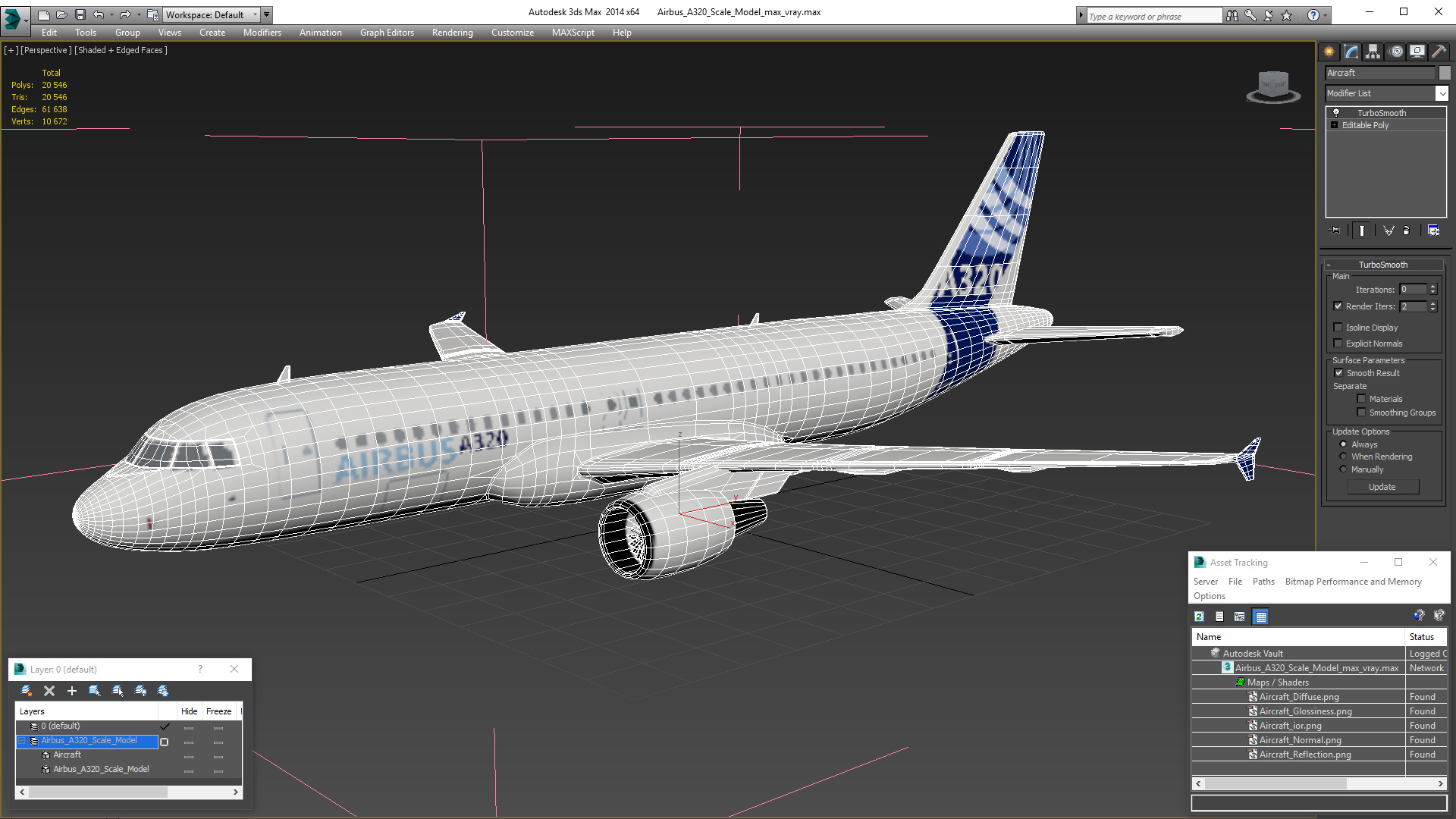 3D Airbus A320 Scale Model model