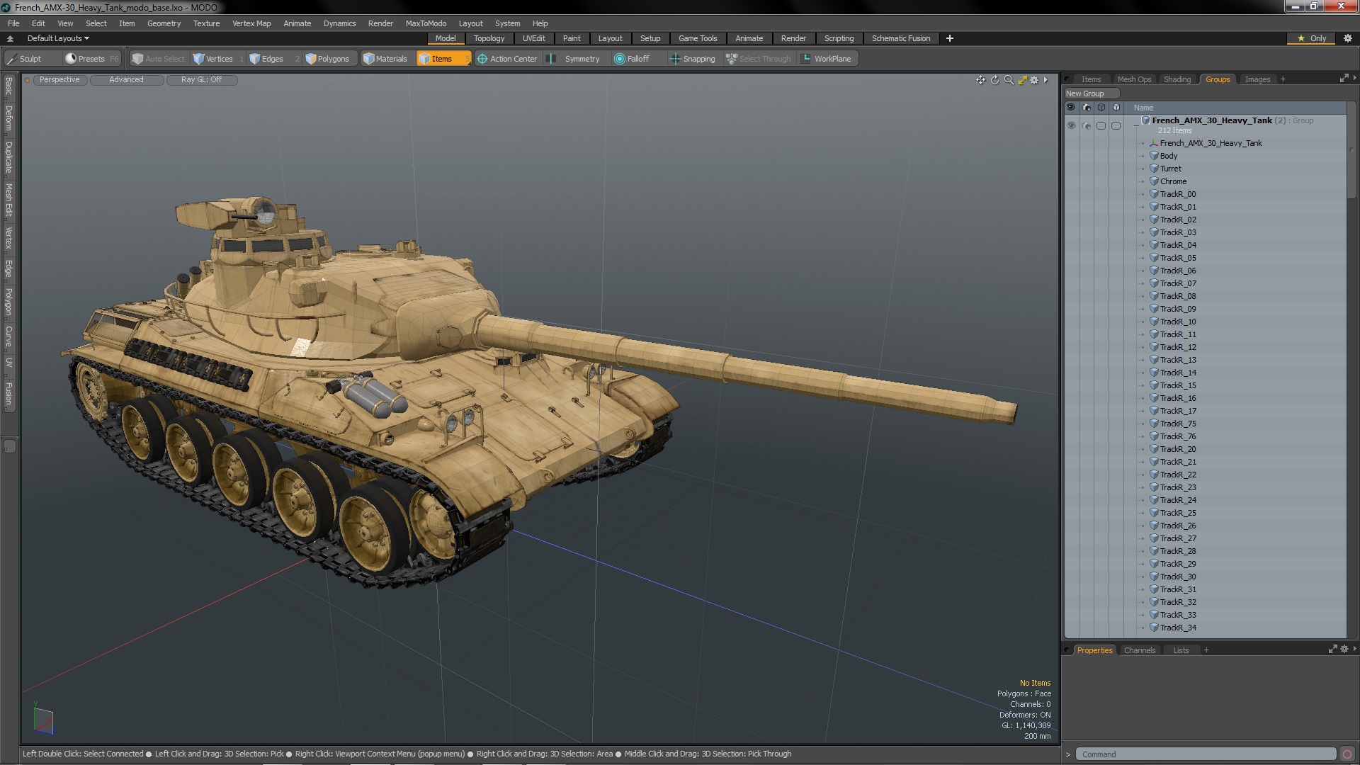 French AMX-30 Heavy Tank 3D model