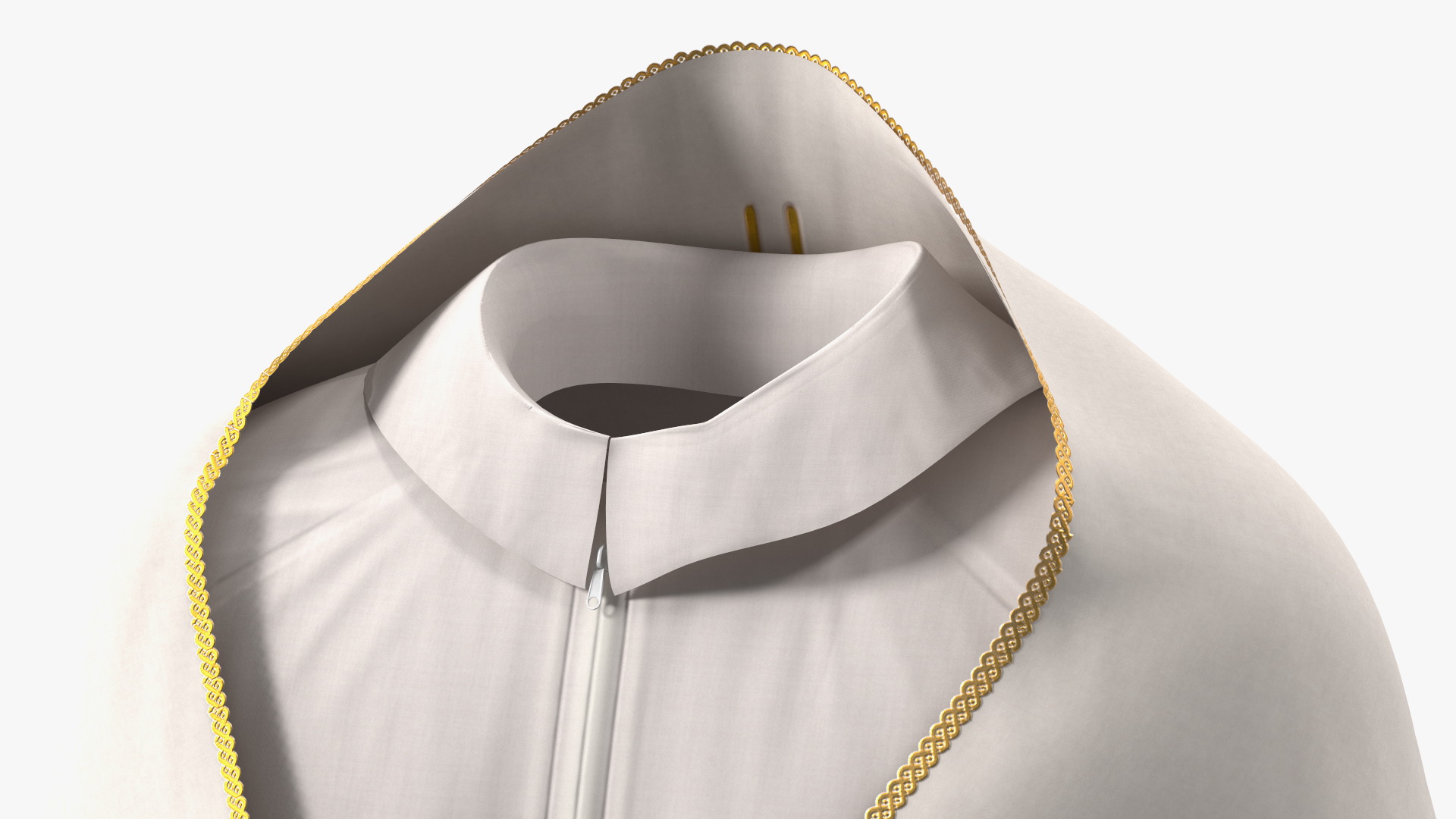 3D Humeral Veil Vestment with Gold Cross Embroidery model