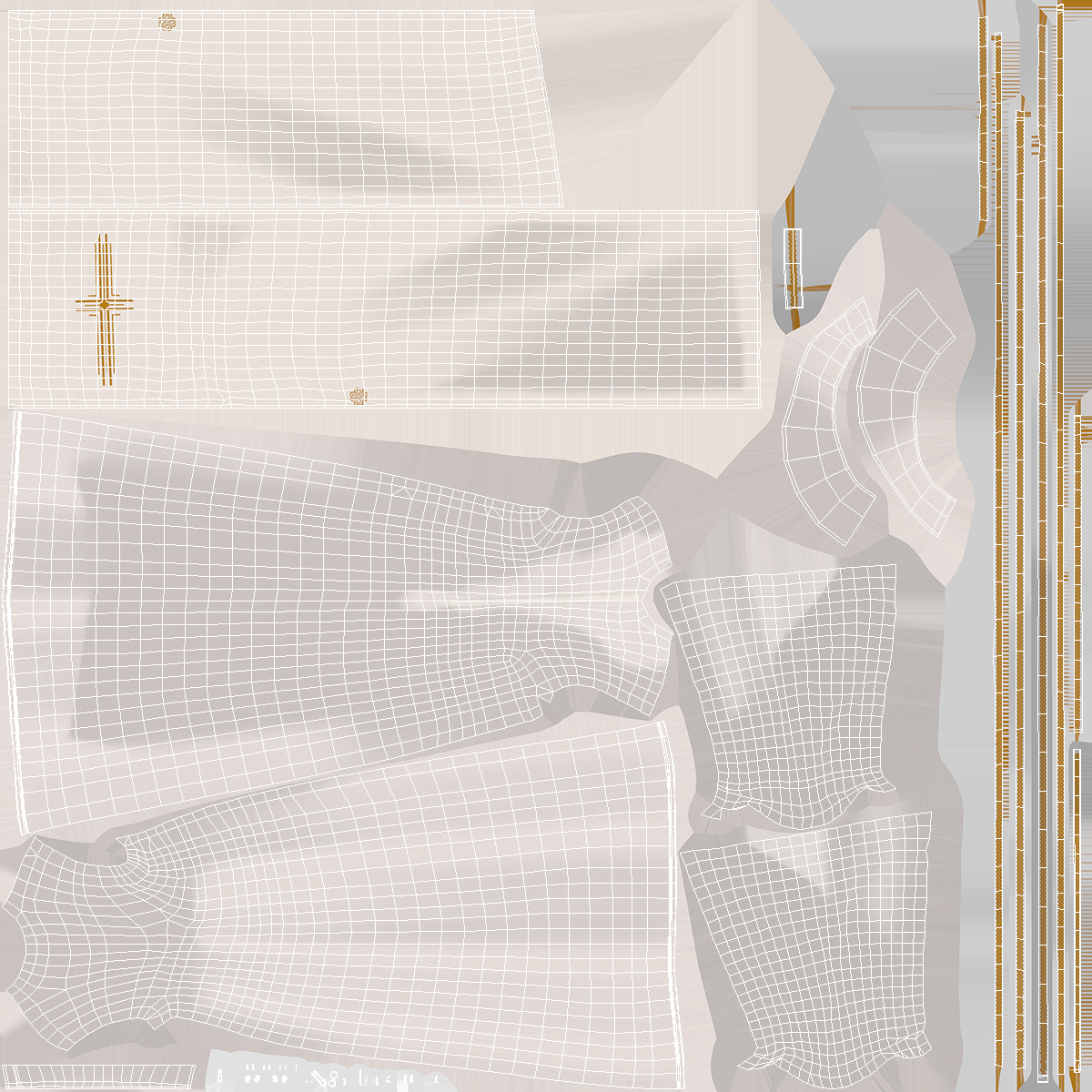 3D Humeral Veil Vestment with Gold Cross Embroidery model